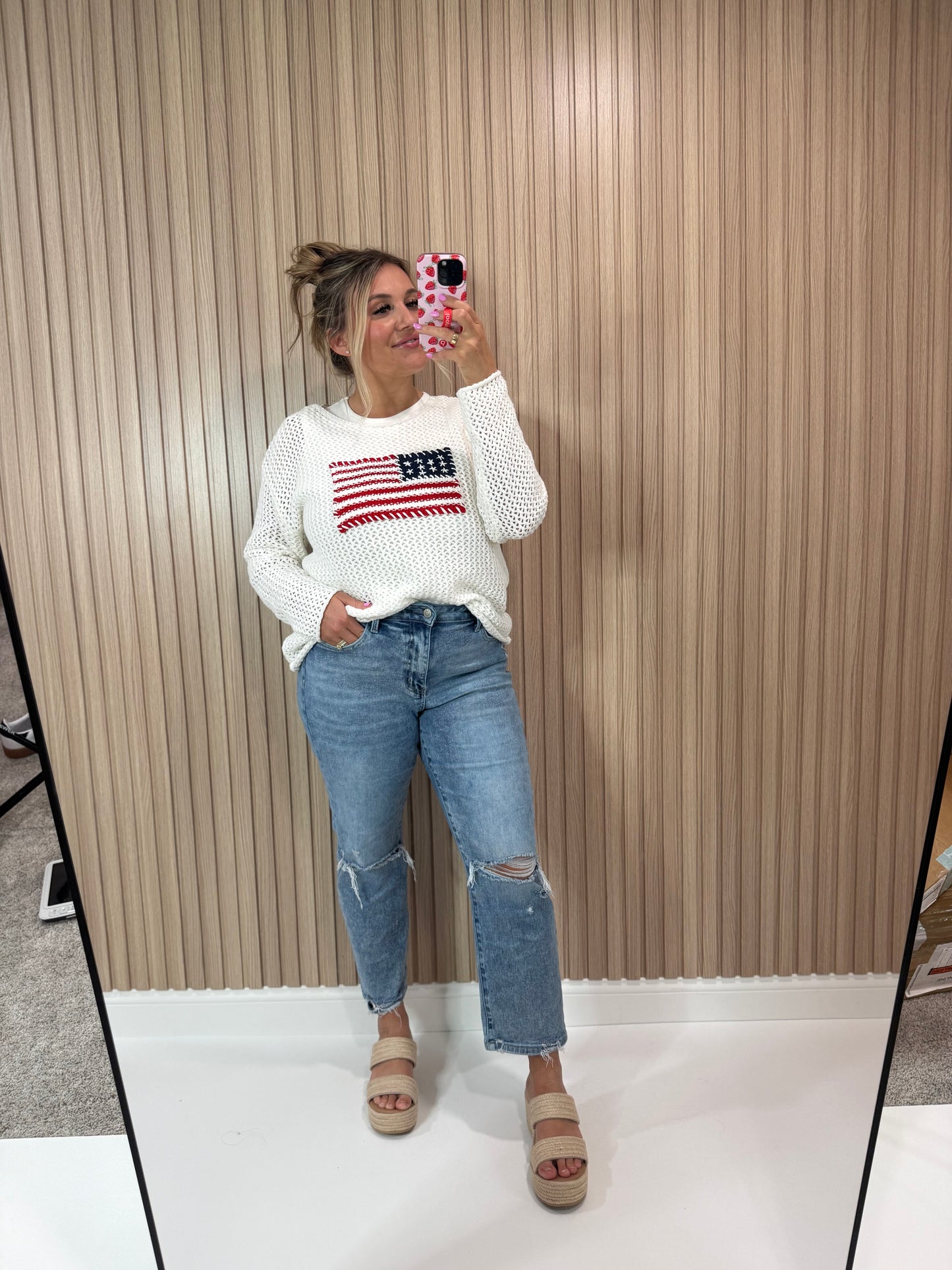STARS AND STRIPES CROCHET SWEATER