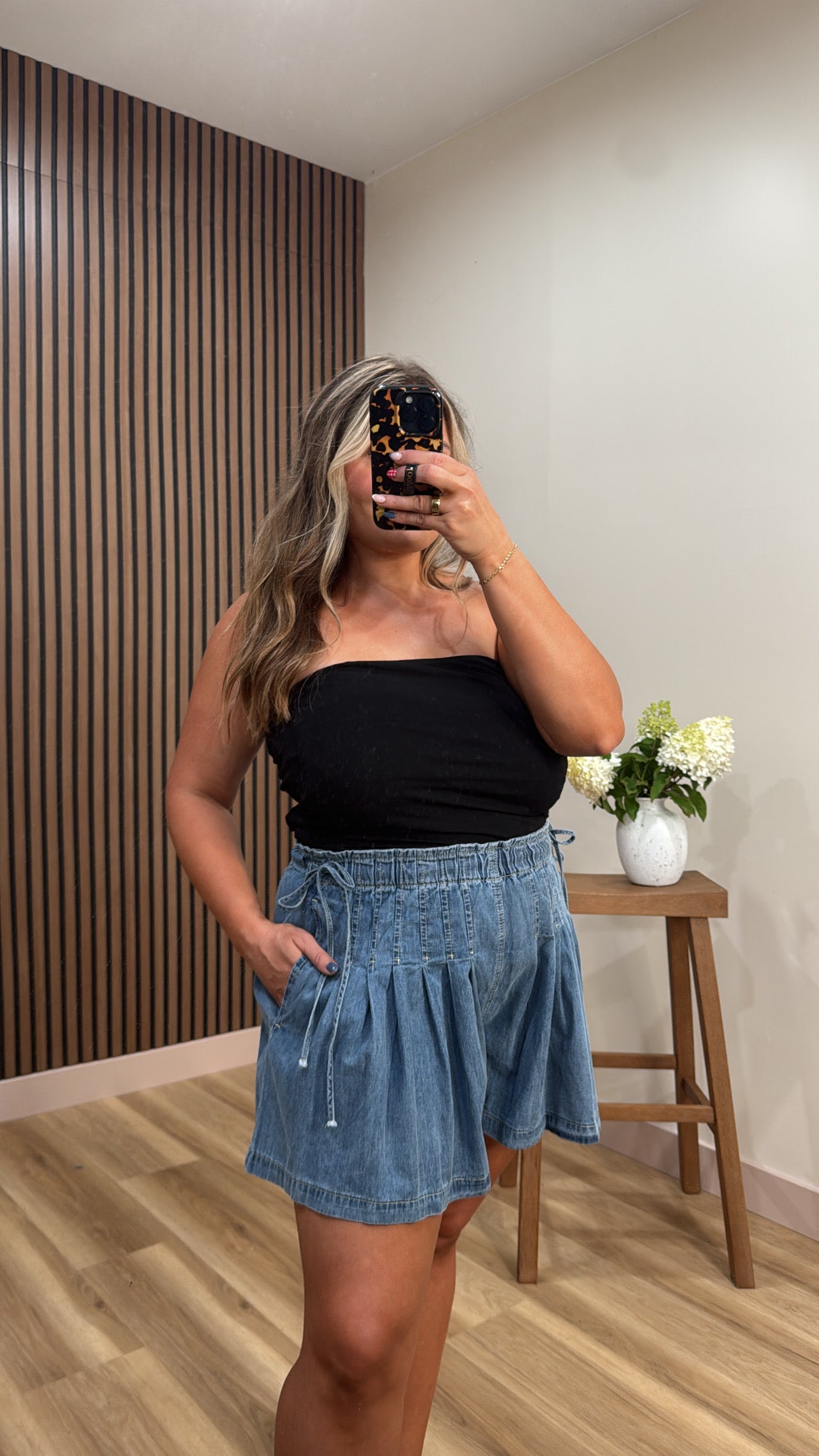 DENVER DENIM FLARE SHORT