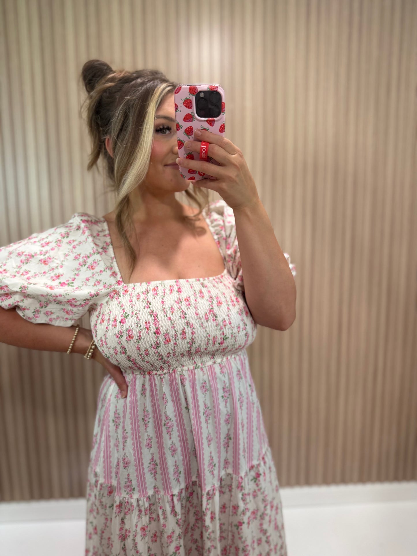 CECE FLORAL COLORBLOCK MAXI