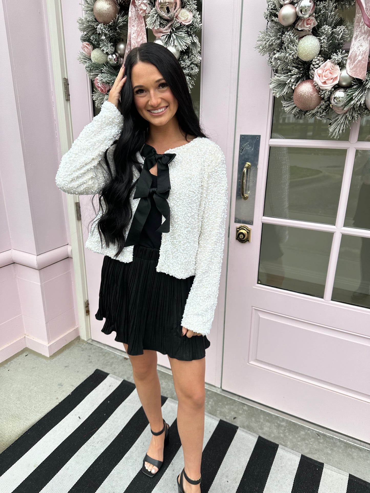 Cream sequin cardi