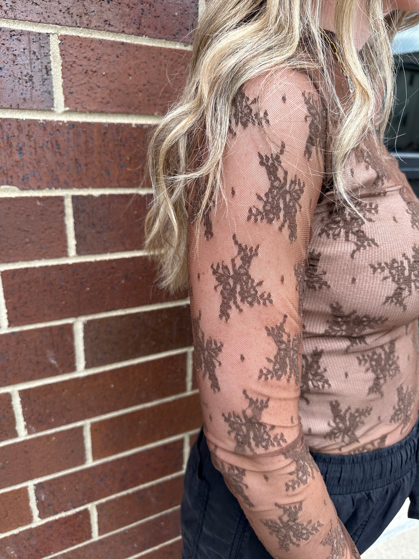 LACE TOP (BLACK or BROWN)