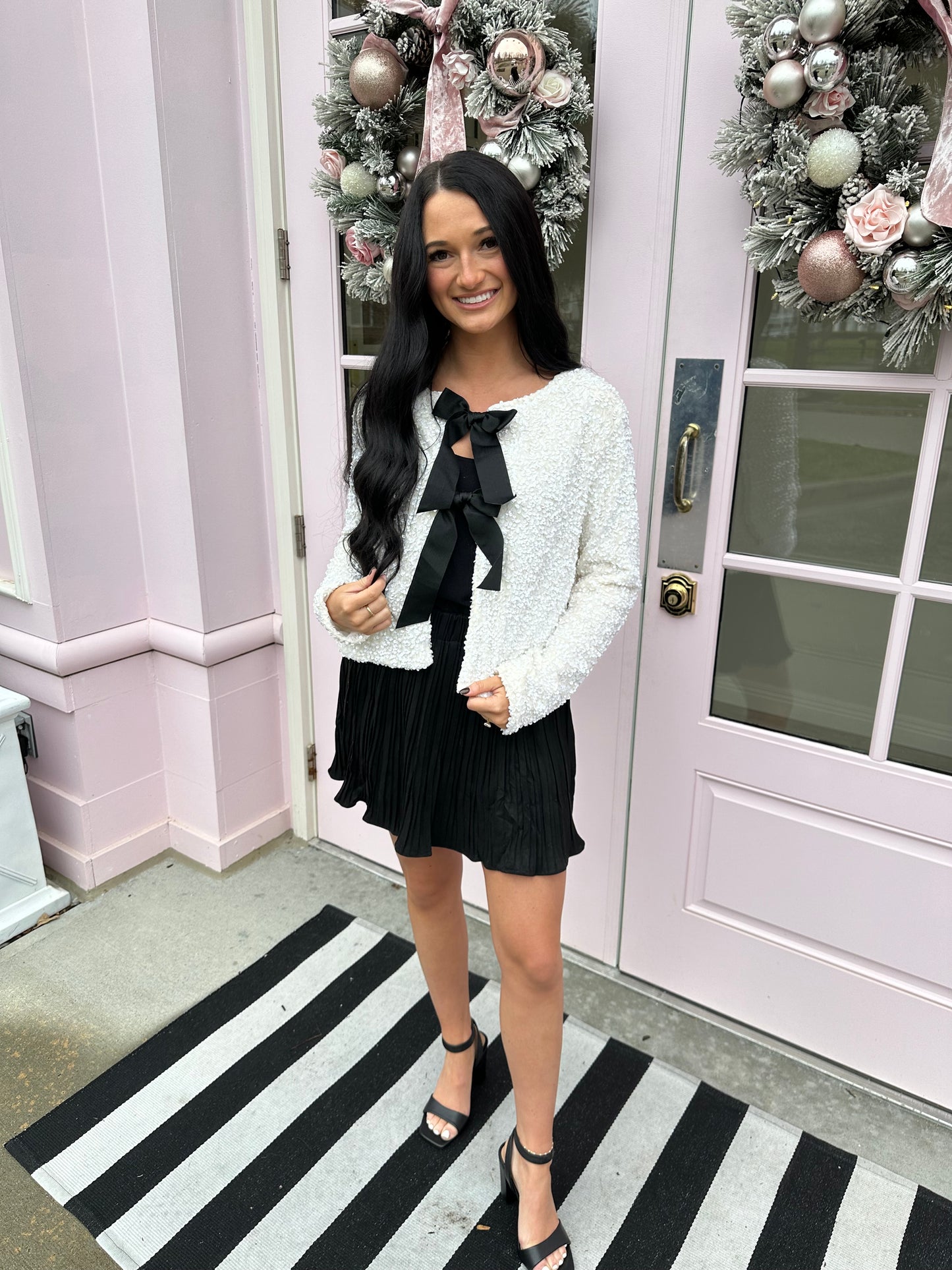 Cream sequin cardi