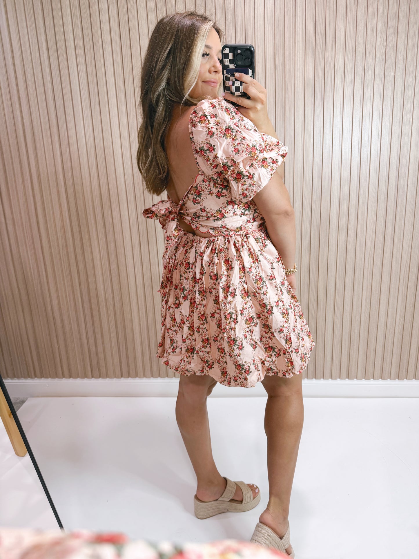 POPPY BUBBLE HEM MINI DRESS