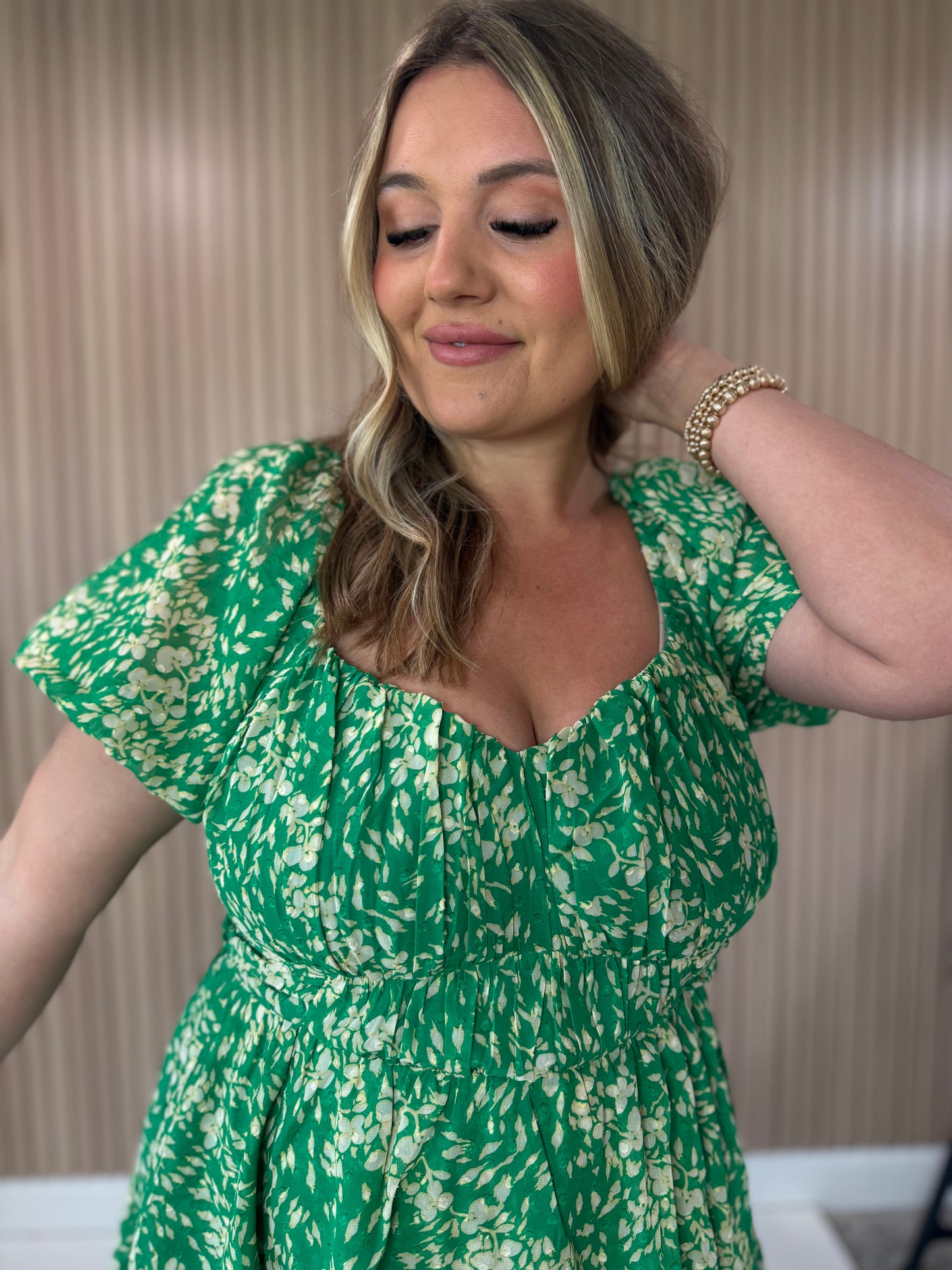 GOING PLACES GREEN ROMPER