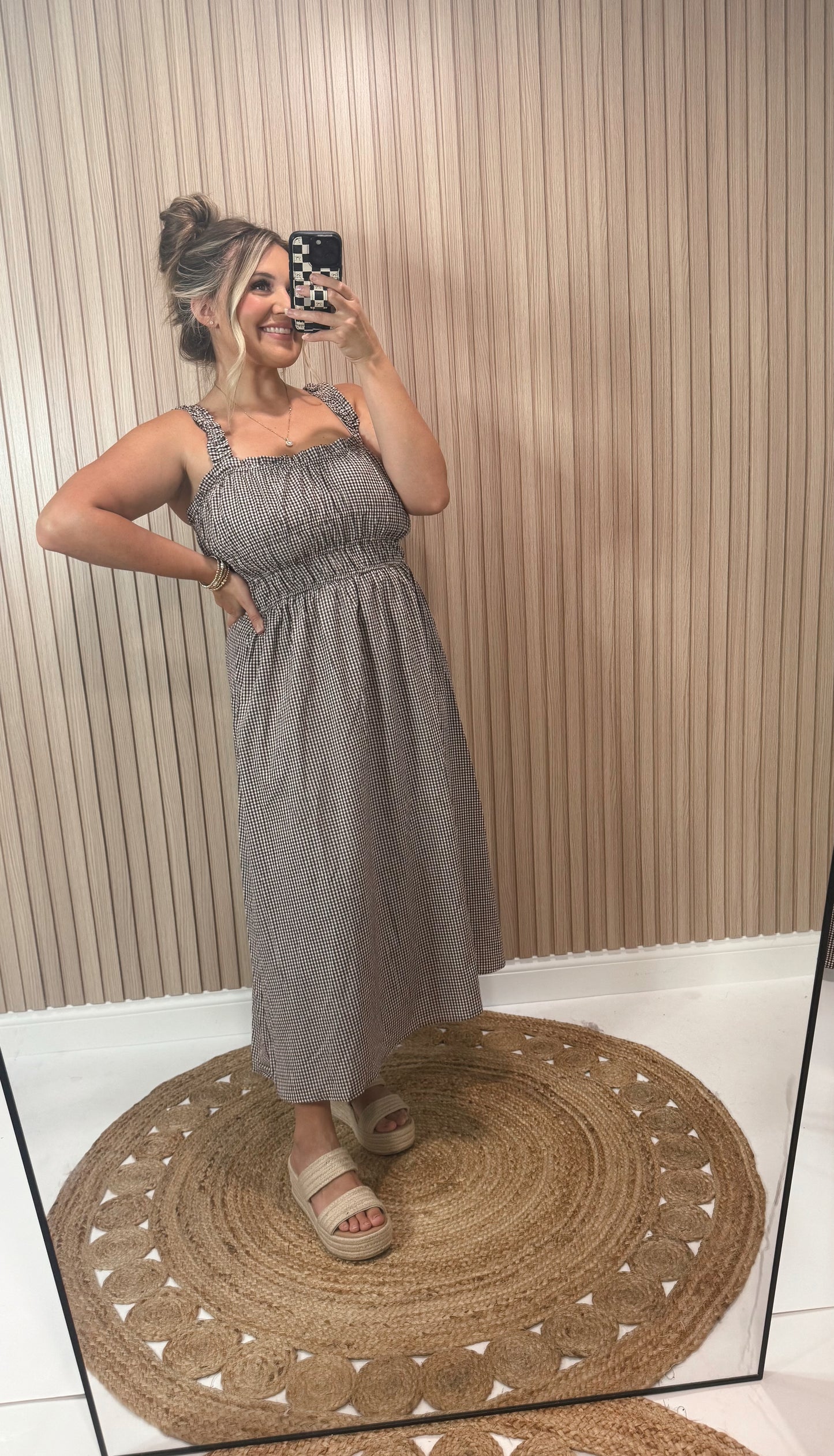 BAILEY BROWN GINGHAM MIDI