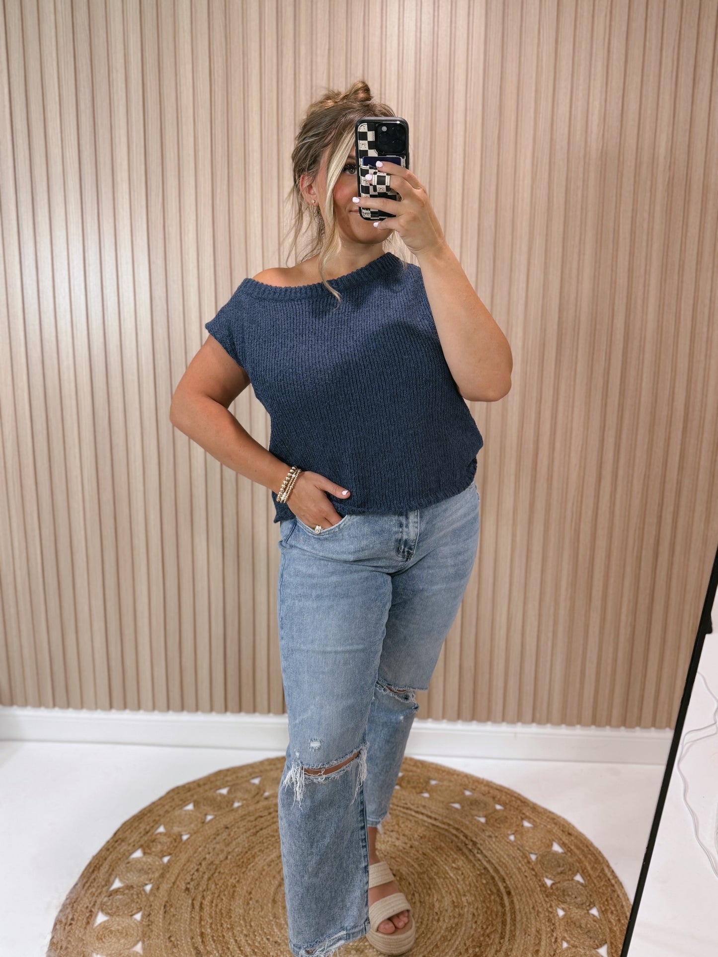 NELLY OFF THE SHOULDER SWEATER