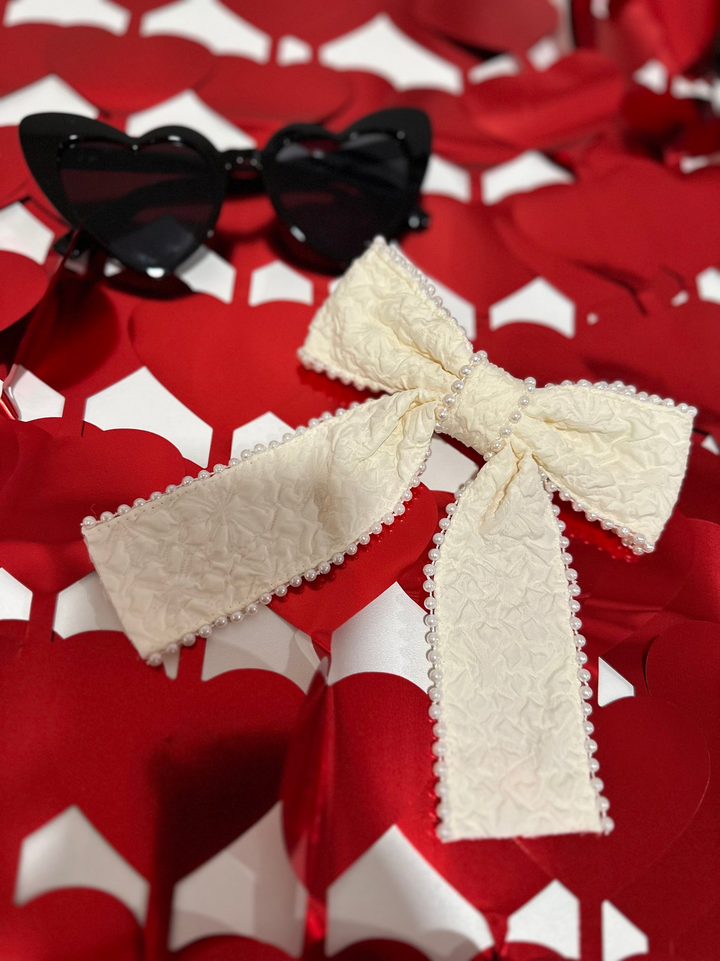 PEARL STUDDED HAIR BOW
