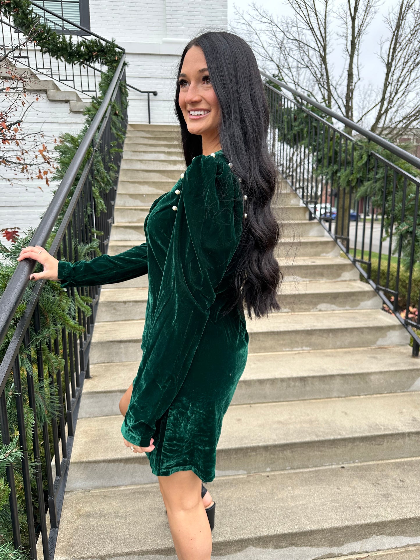 Emerald Velvet Mini Dress