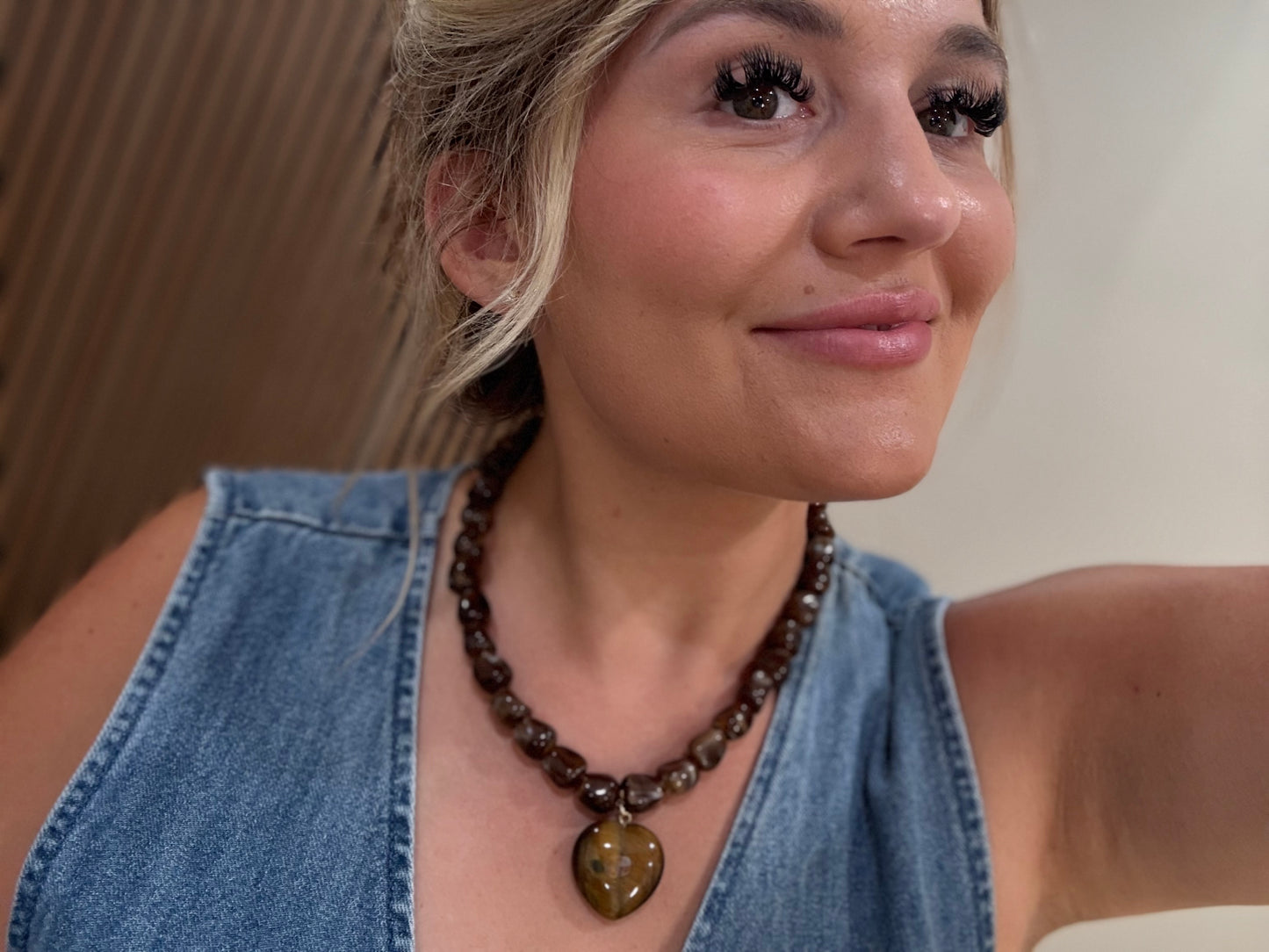 CHOCOLATE BEADED NECKLACE