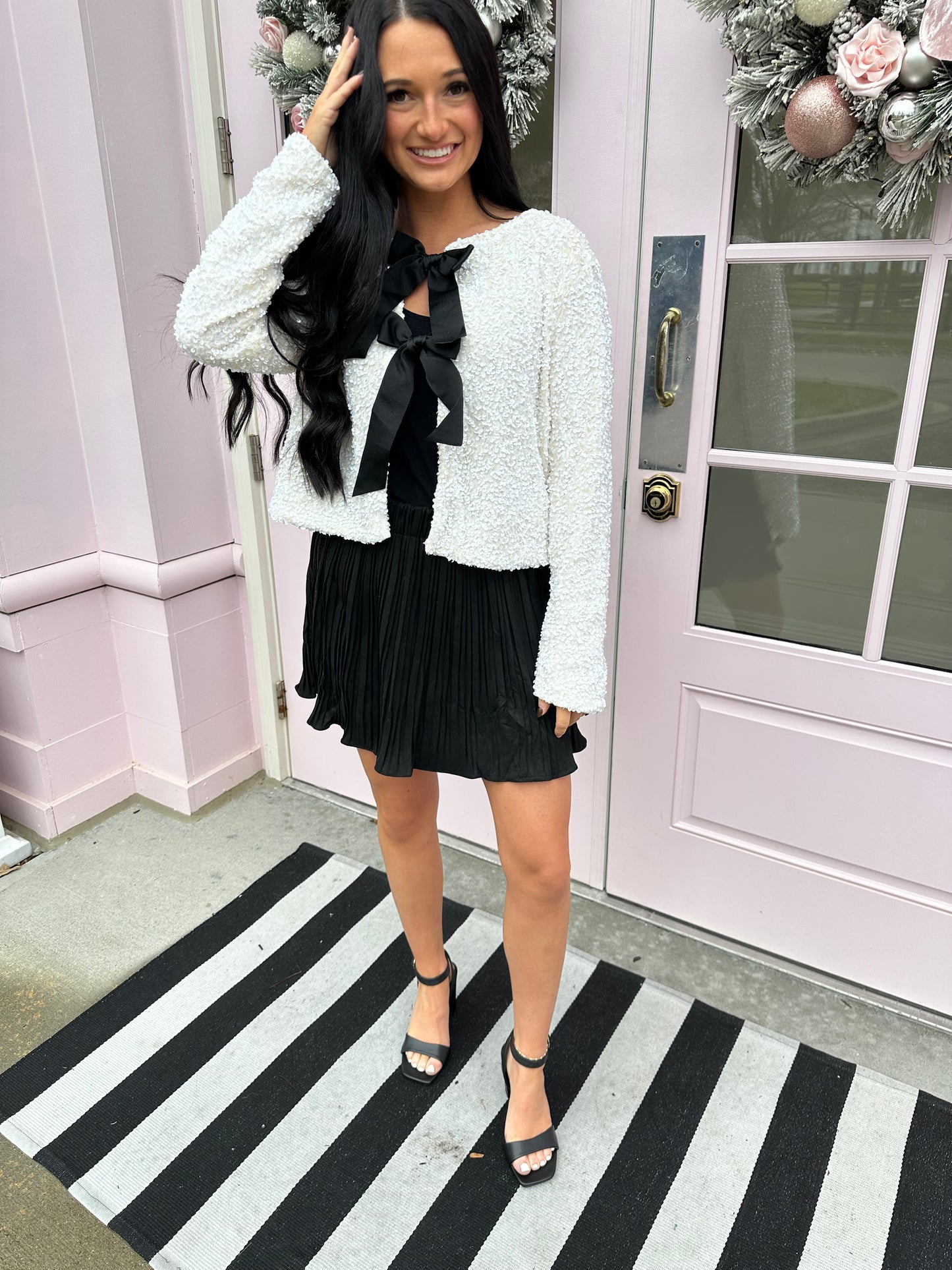 Cream sequin cardi