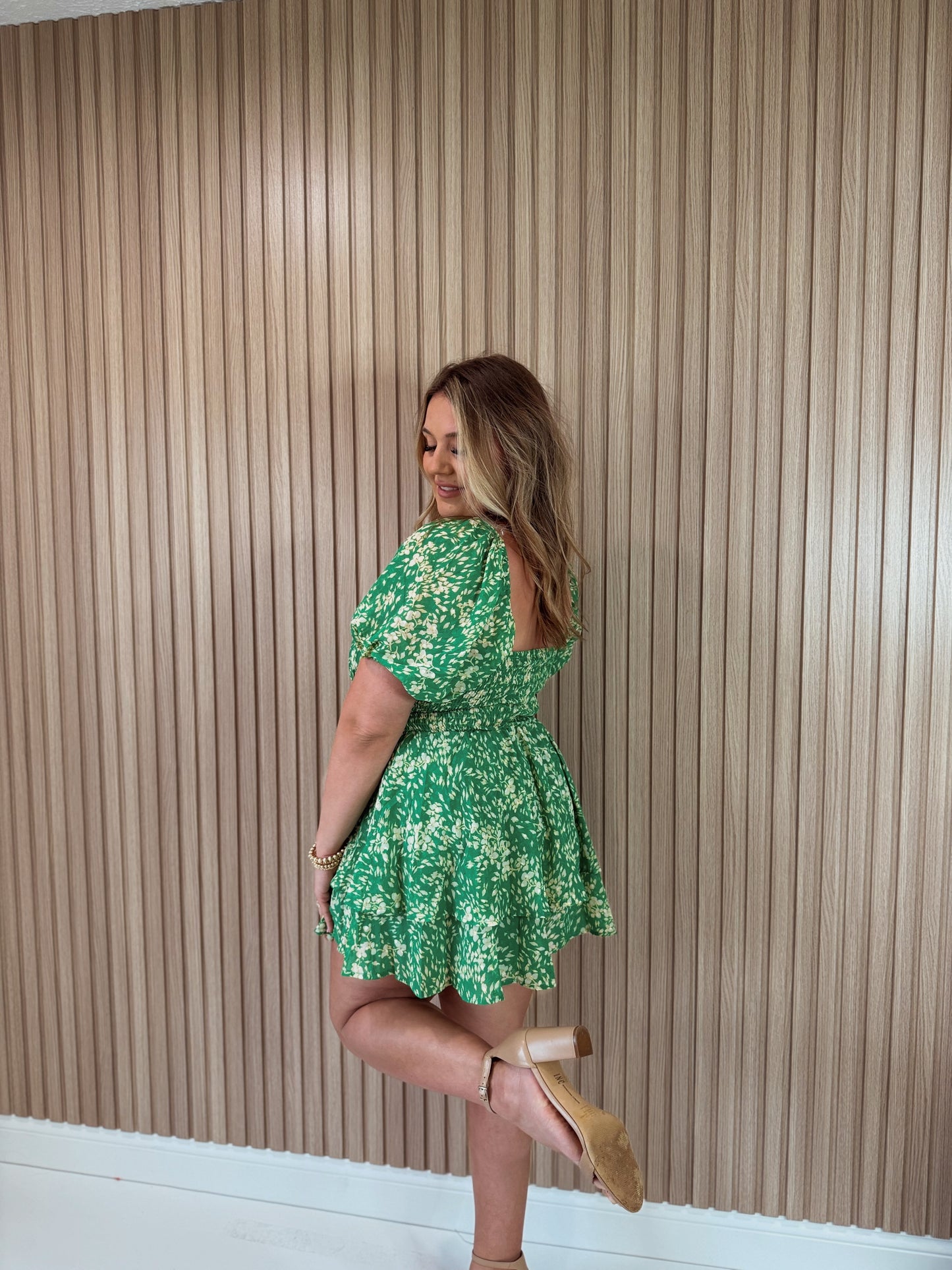 GOING PLACES GREEN ROMPER