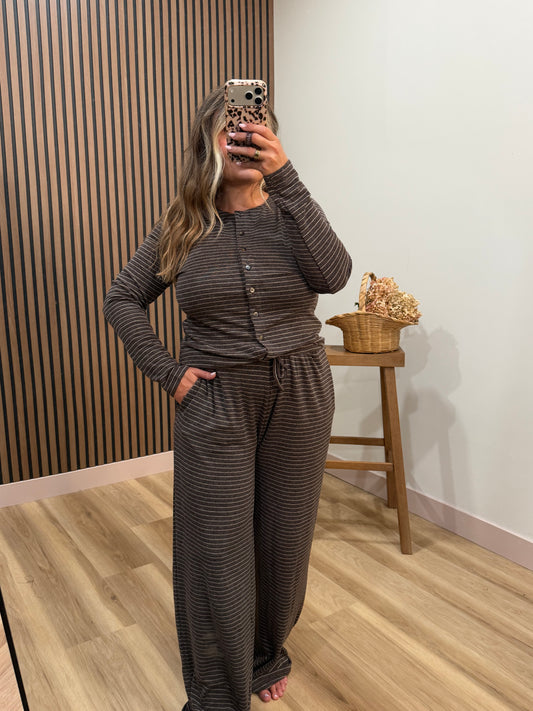 STRIPED CARDI SET