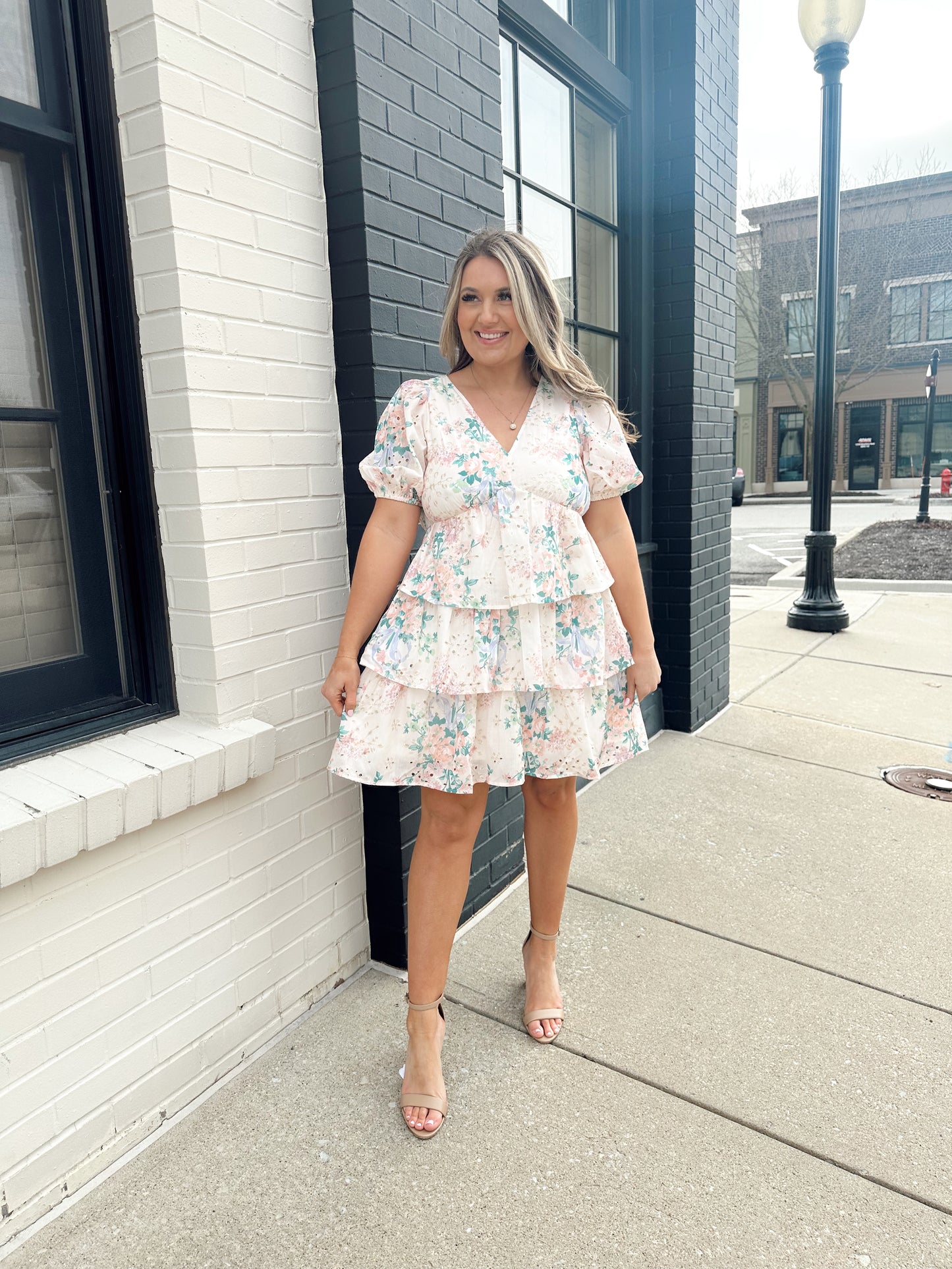 floral eyelet dress