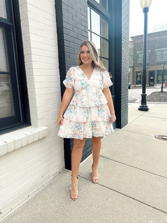 floral eyelet dress