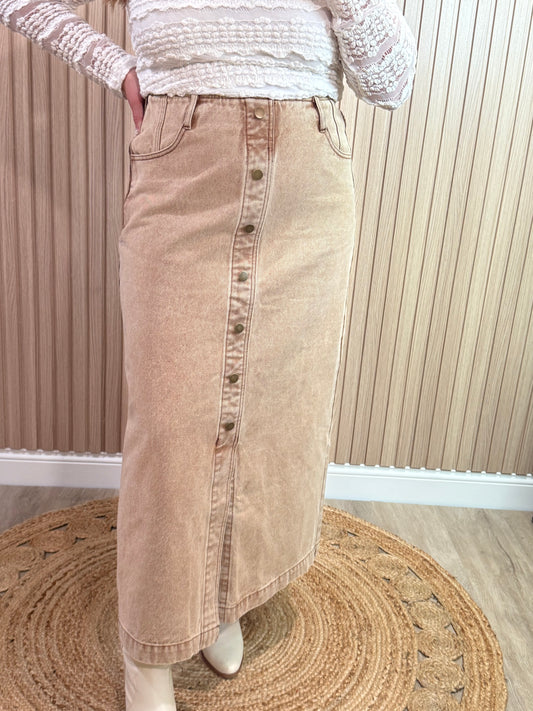 SADIE BUTTON UP MIDI SKIRT