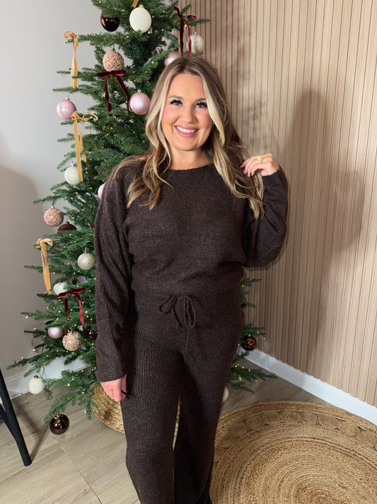 SWEATER SET CHOCOLATE BROWN