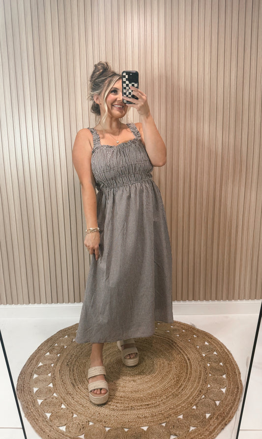 BAILEY BROWN GINGHAM MIDI