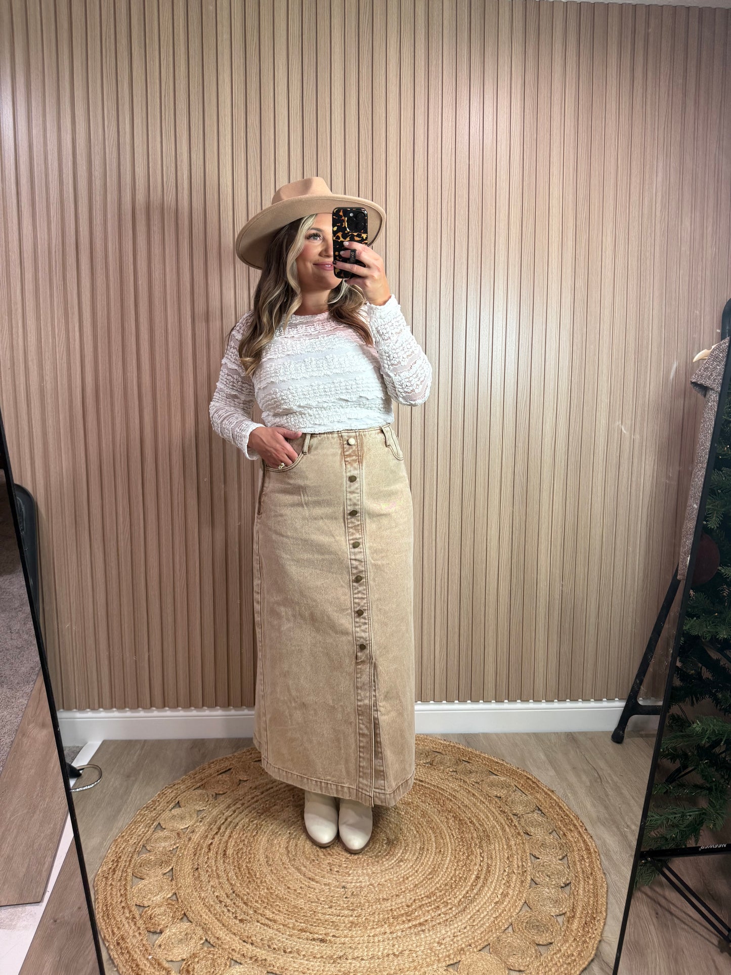 SADIE BUTTON UP MIDI SKIRT