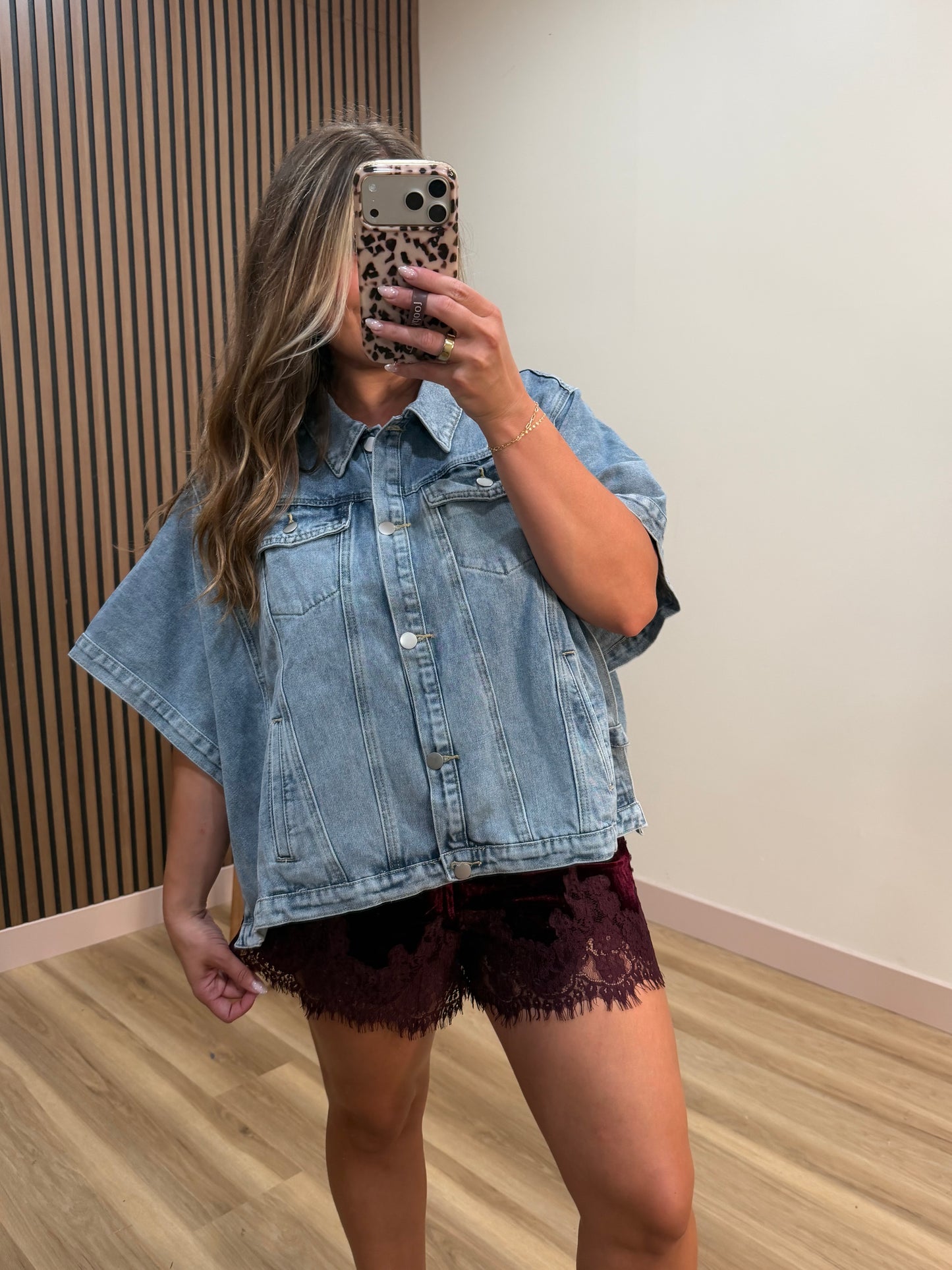 MULBERRY VELVET LACE TRIM SHORT
