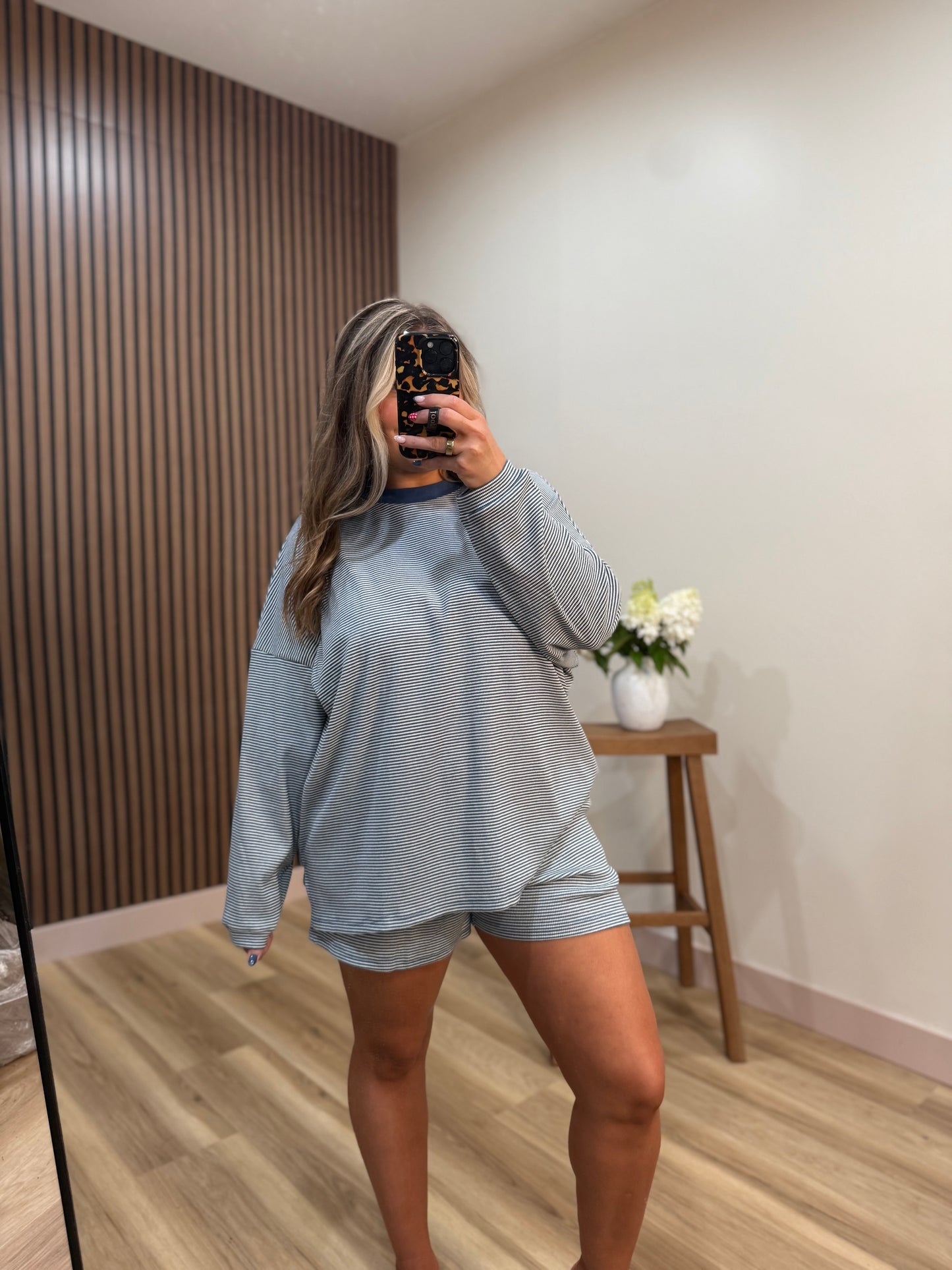 BLUEBERRY 🫐 STRIPED SHORT SET- BOTTOMS
