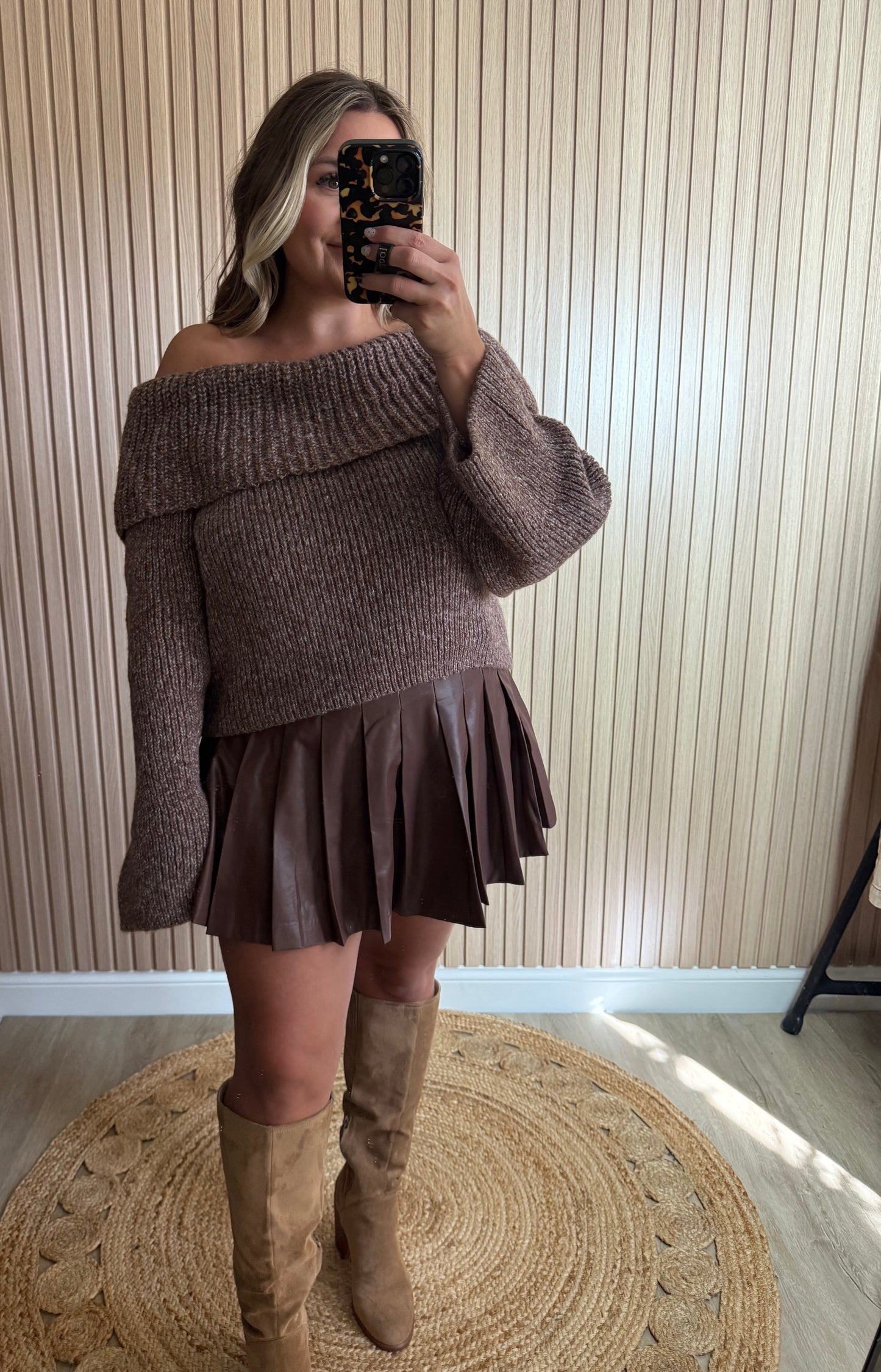 CAPRI OFF THE SHOULDER SWEATER