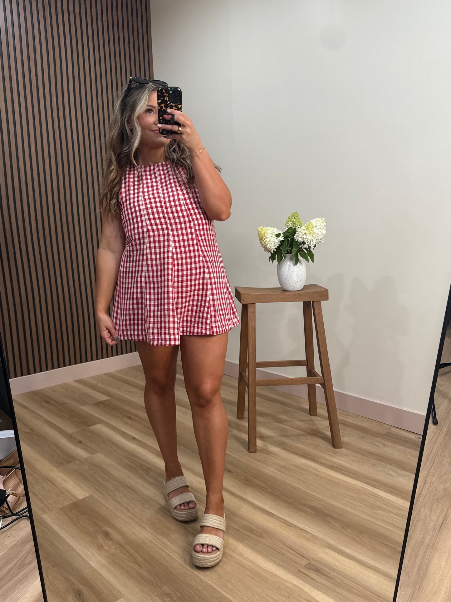 GIGI GINGHAM ROMPER (RED)