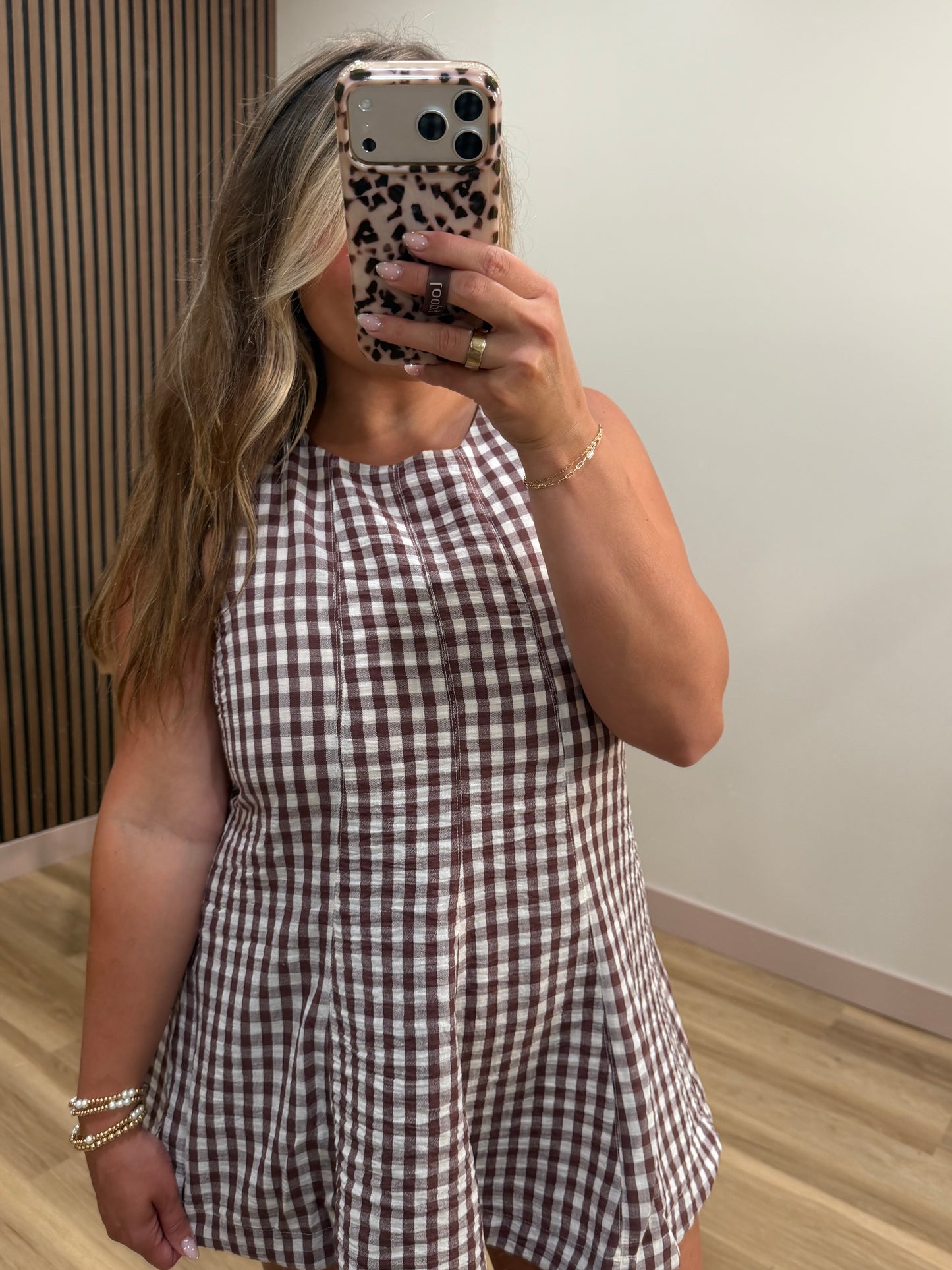 GIGI GINGHAM ROMPER (BROWN)