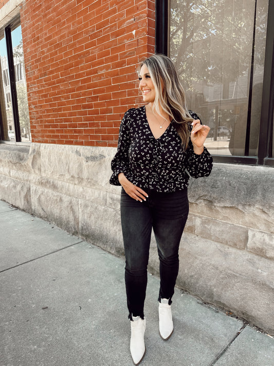 dainty floral blouse