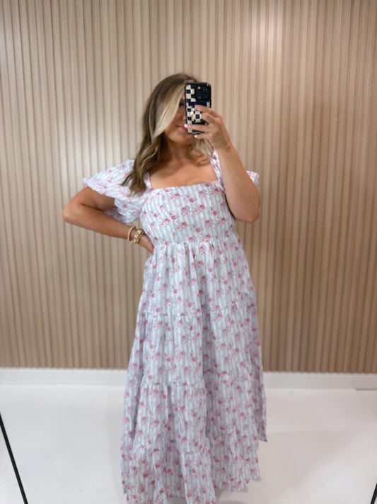SUSIE STRIPED FLORAL MAXI