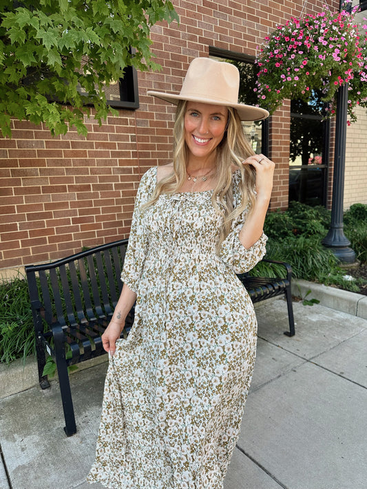 Gretchen green floral dress