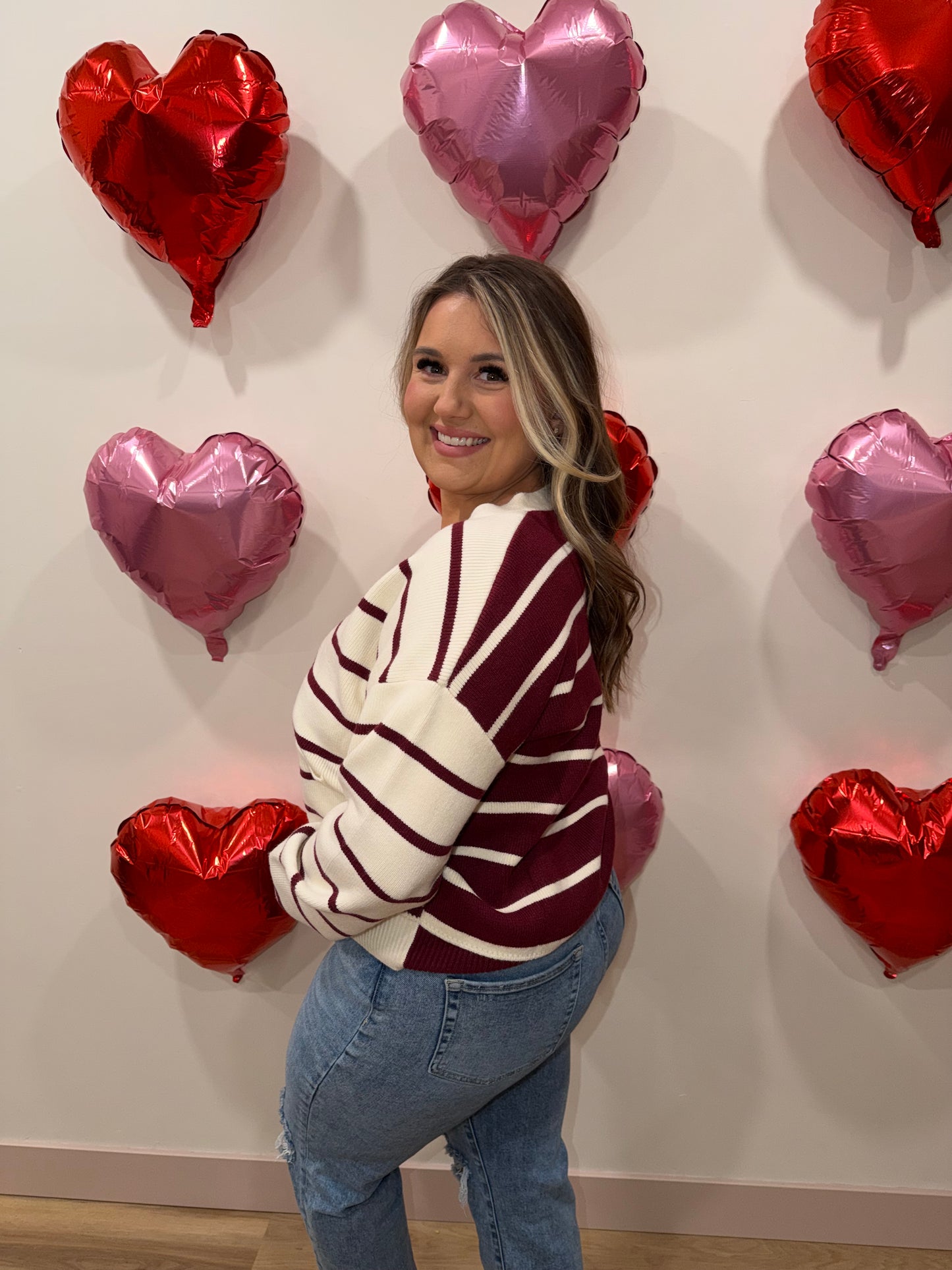 TWO TONE STRIPED CARDIGAN