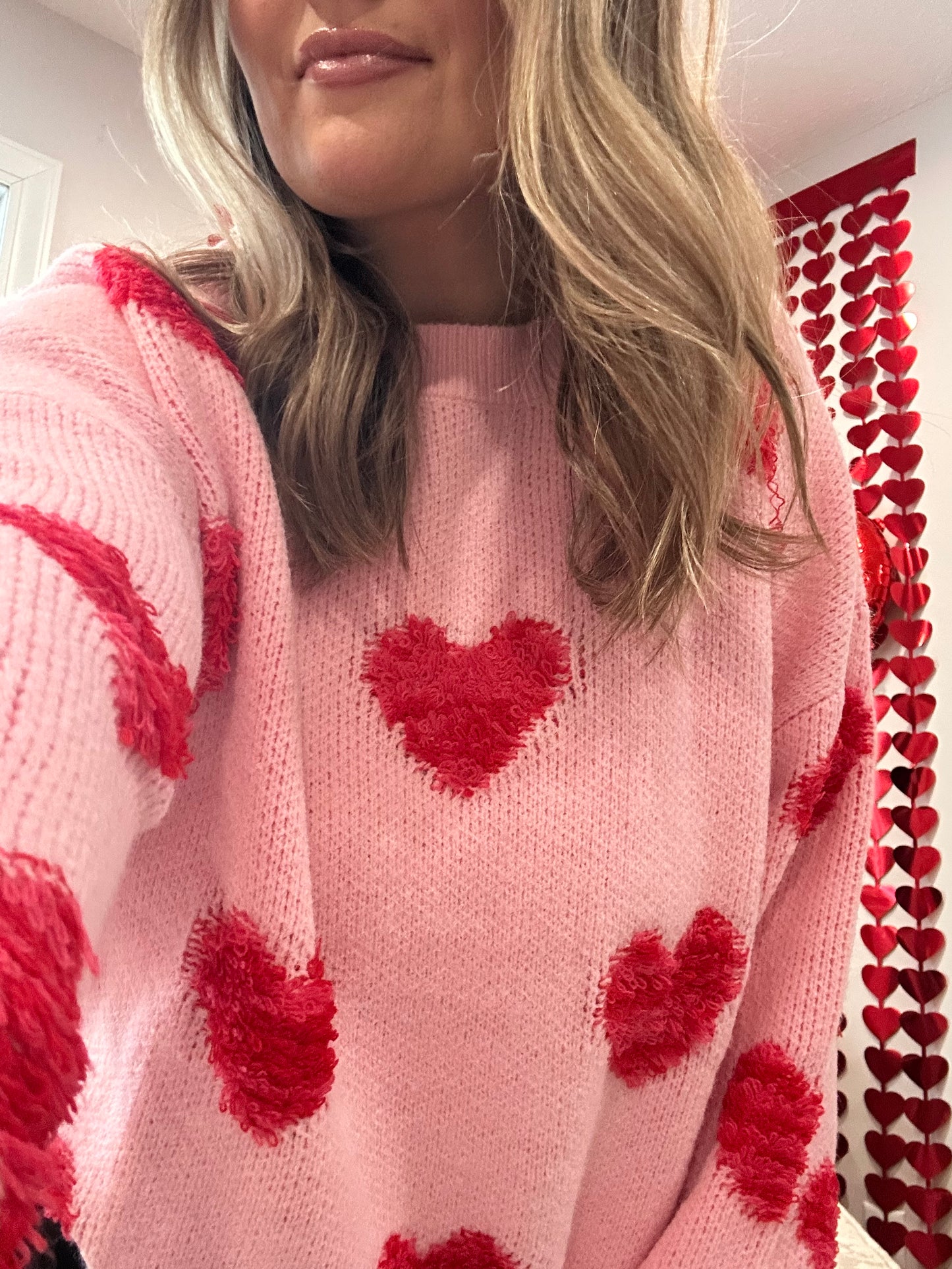 GIRLS NIGHT IN PINK KNIT SWEATER