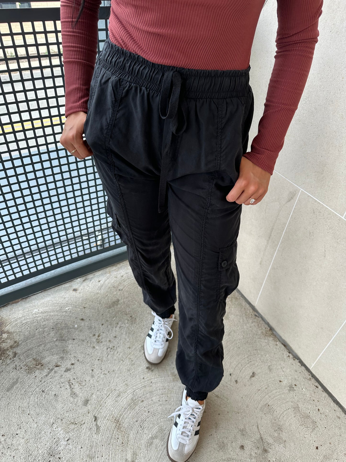 black cargo jogger