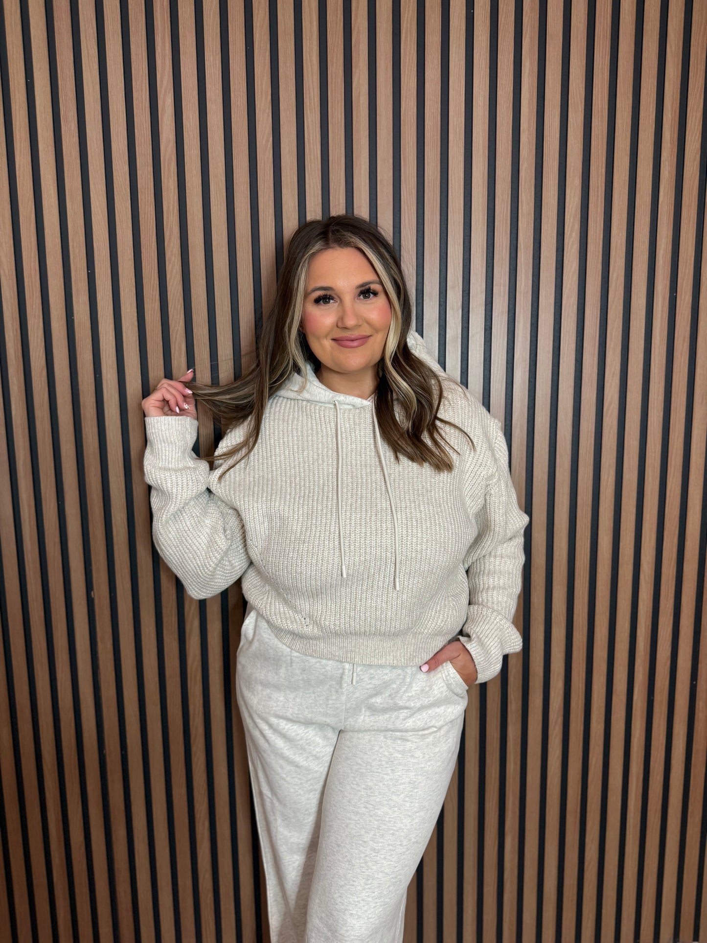 HEATHERED SWEATER SET