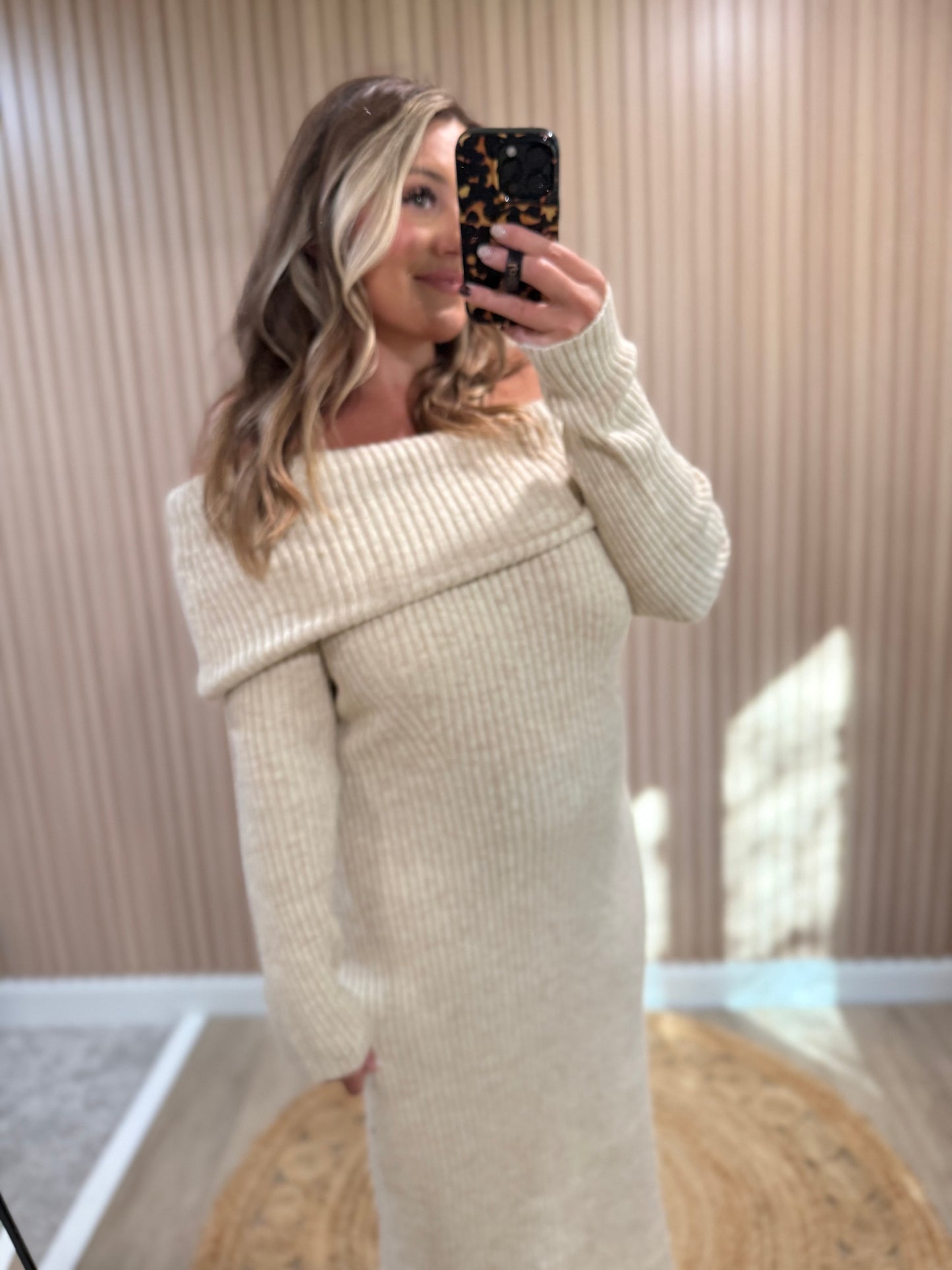 OAT OFF THE SHOULDER MIDI