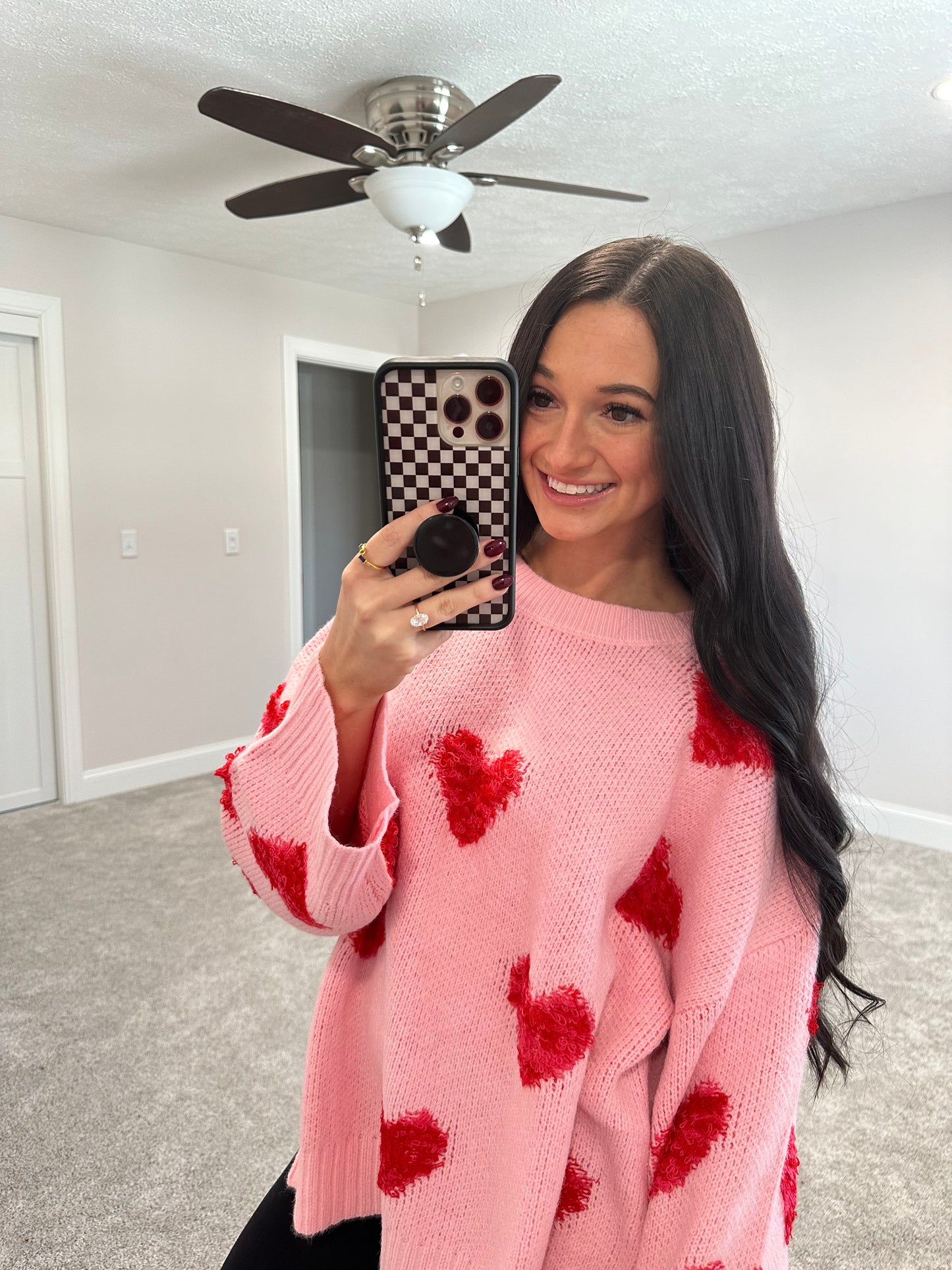 GIRLS NIGHT IN PINK KNIT SWEATER