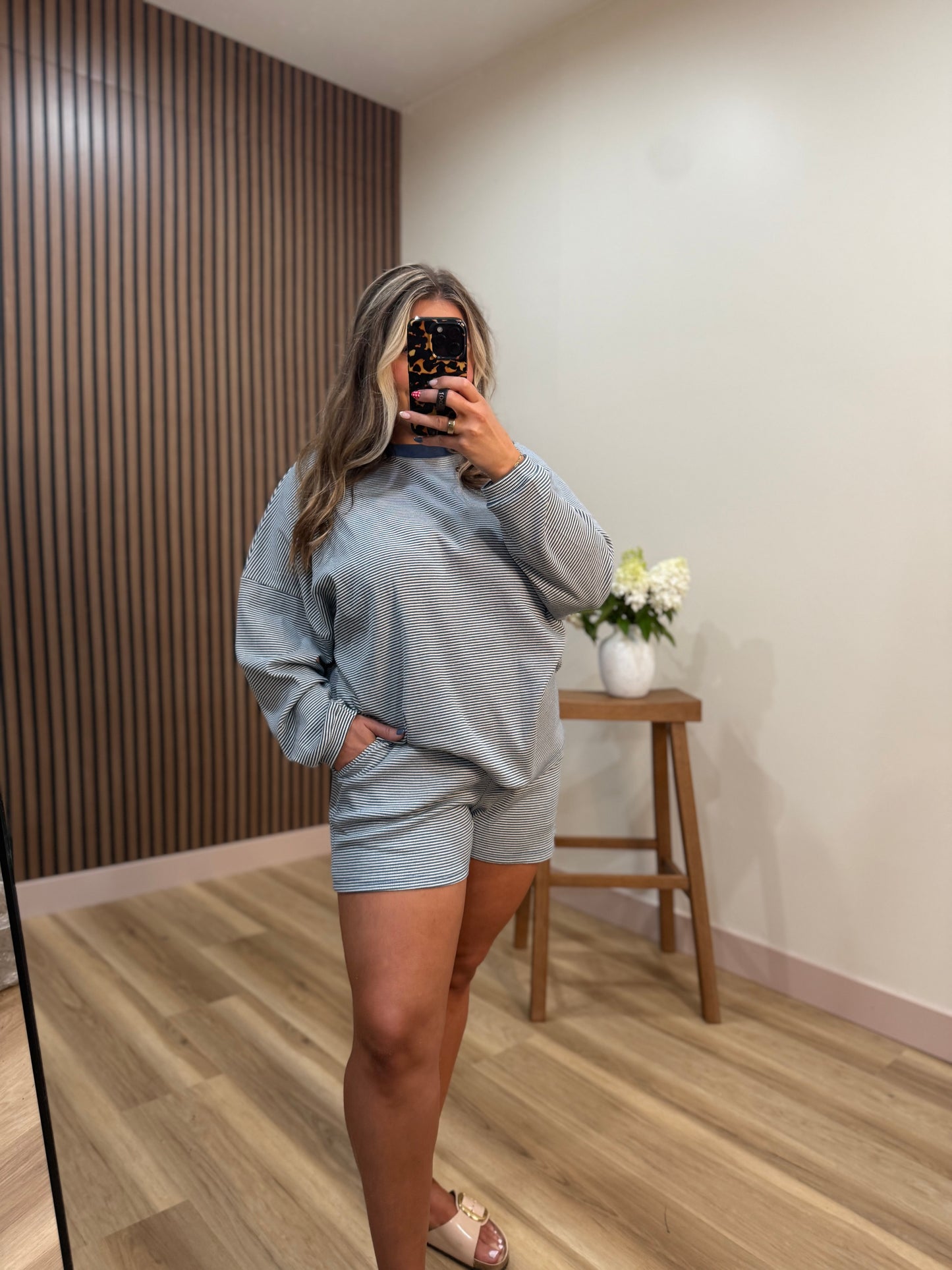 BLUEBERRY 🫐 STRIPED SHORT SET- BOTTOMS