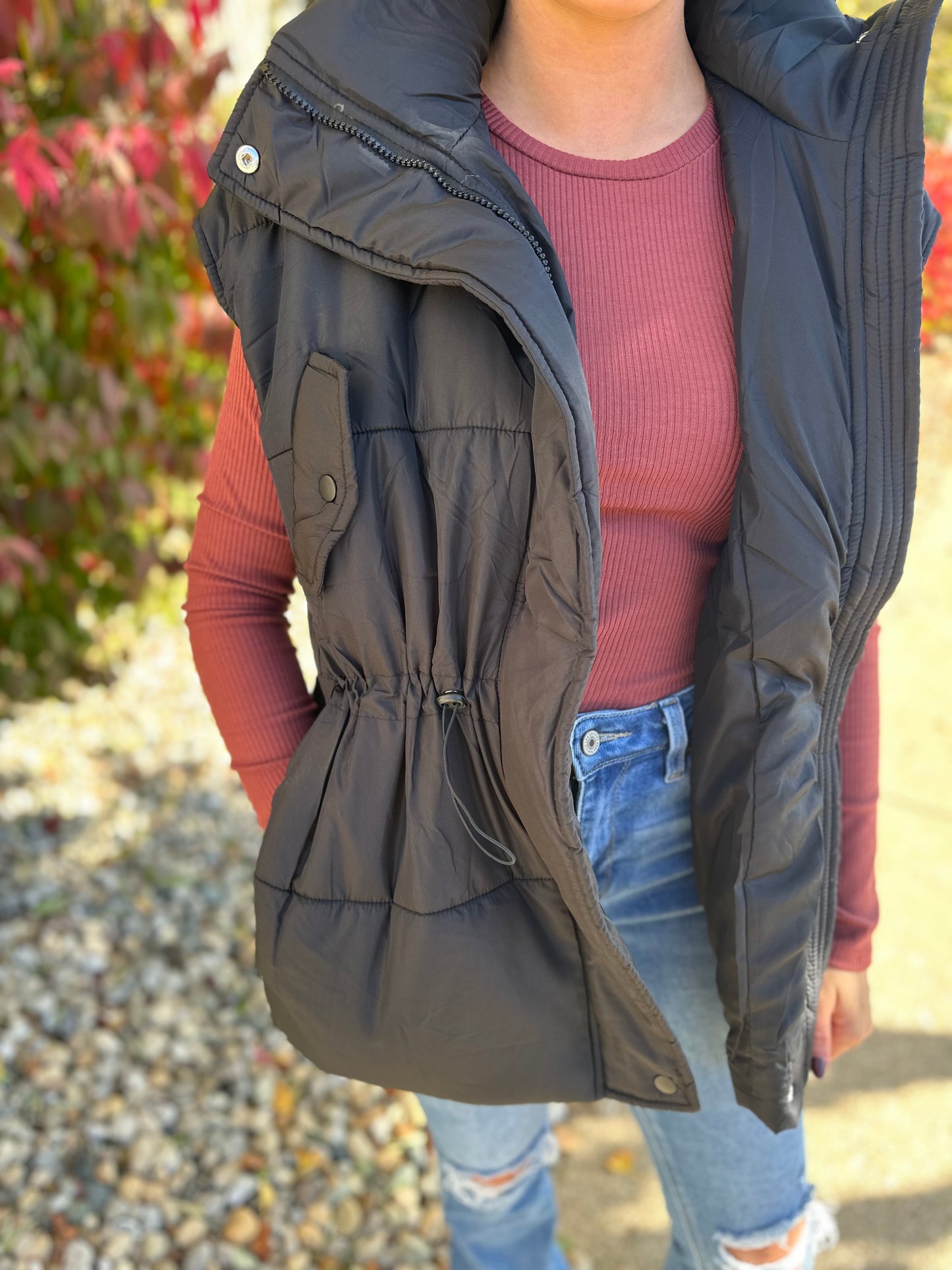 oversized black vest