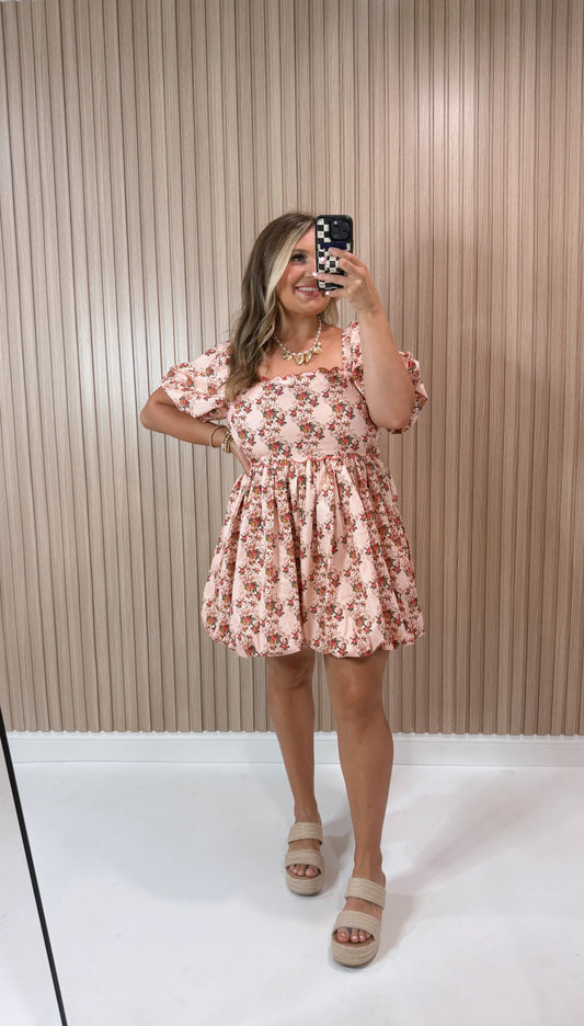 POPPY BUBBLE HEM MINI DRESS