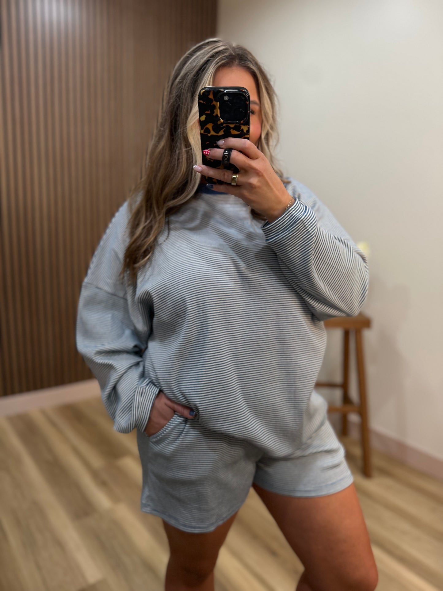 BLUEBERRY 🫐 STRIPED SHORT SET- BOTTOMS