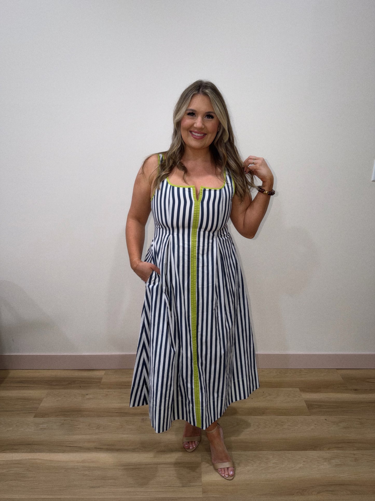 NELLIE STRIPED MIDI