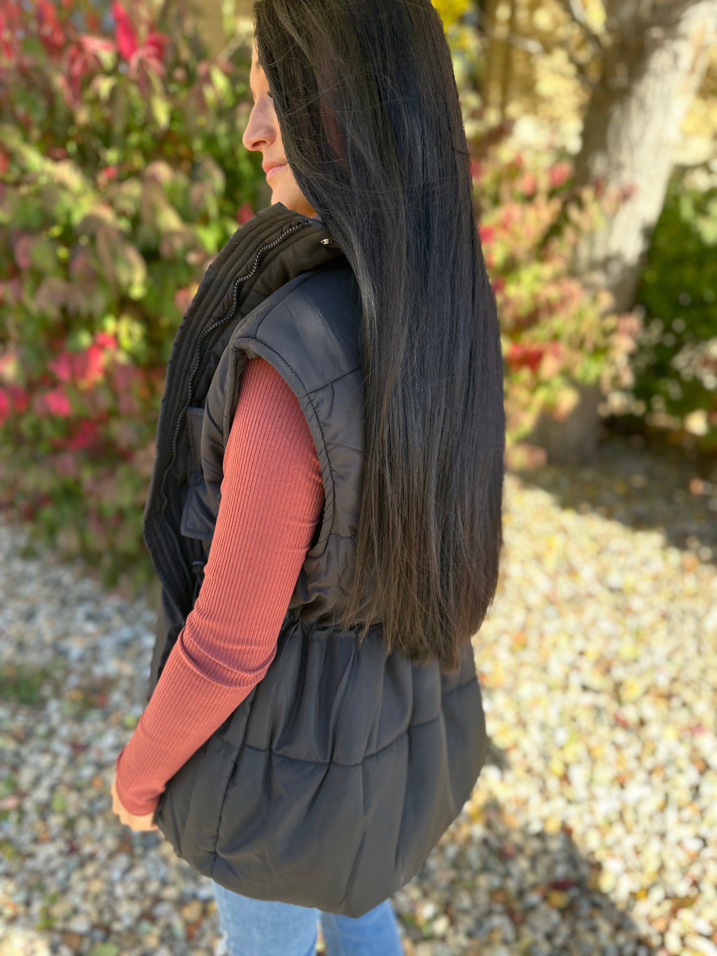 oversized black vest