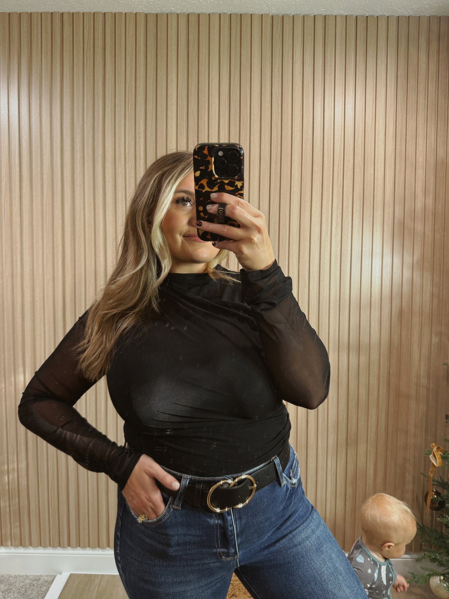 MIA MESH RUCHED BODYSUIT