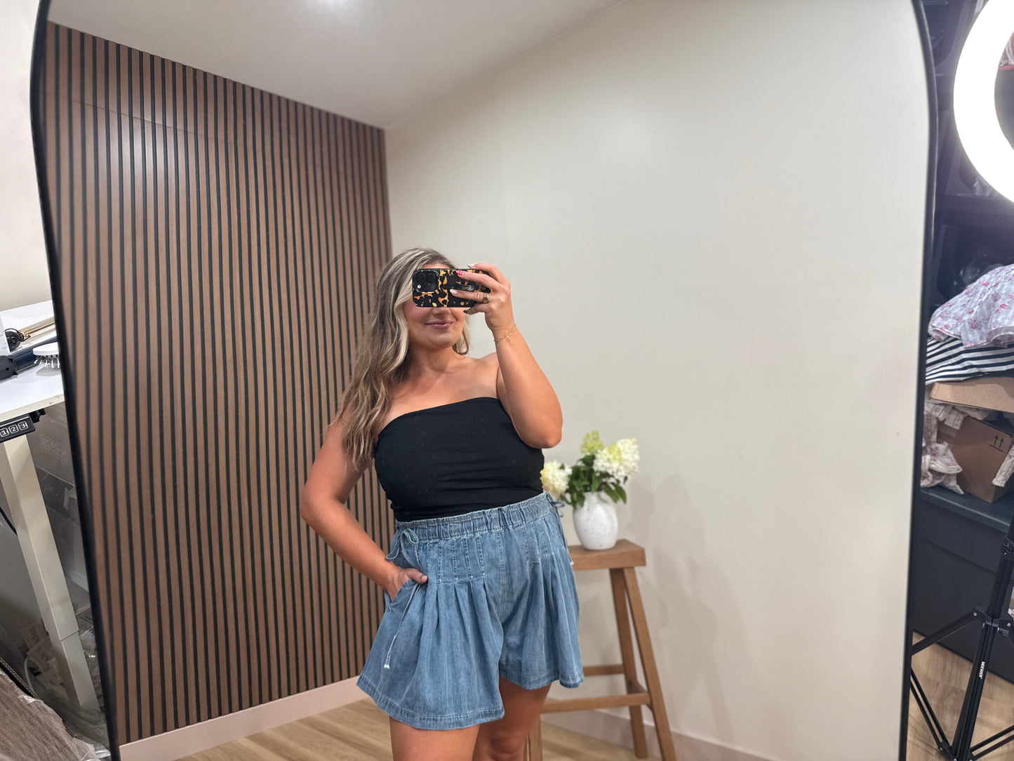 DENVER DENIM FLARE SHORT