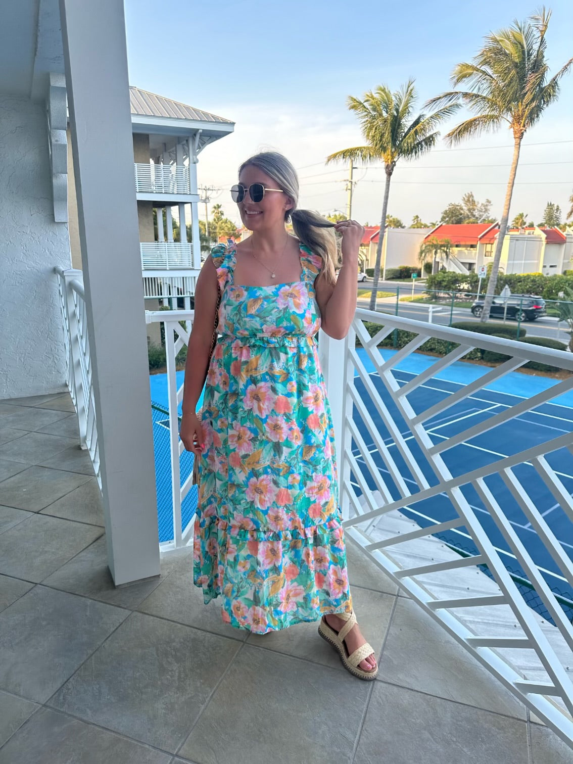 Tropical Floral Midi Dress