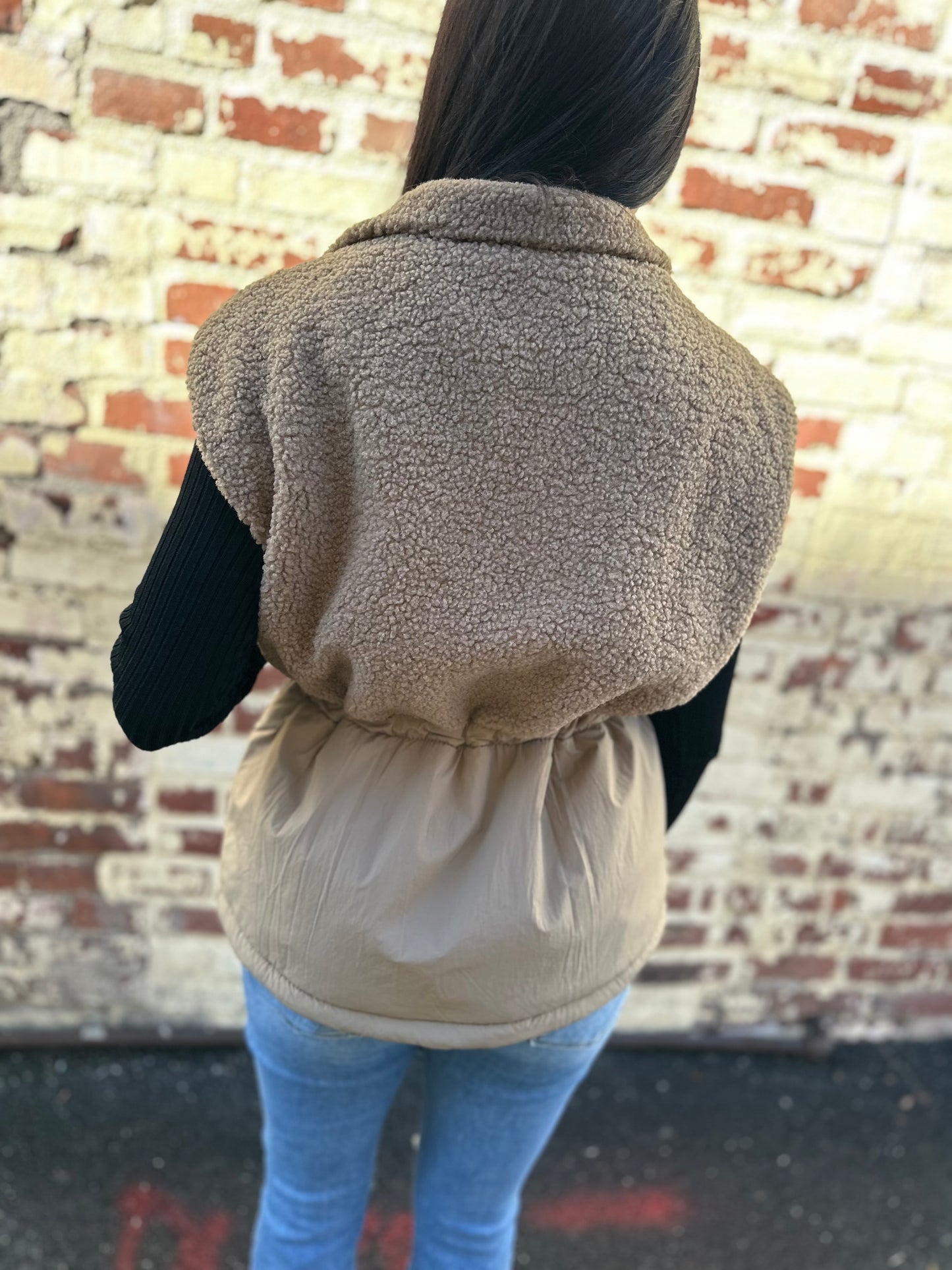 oversized teddy vest