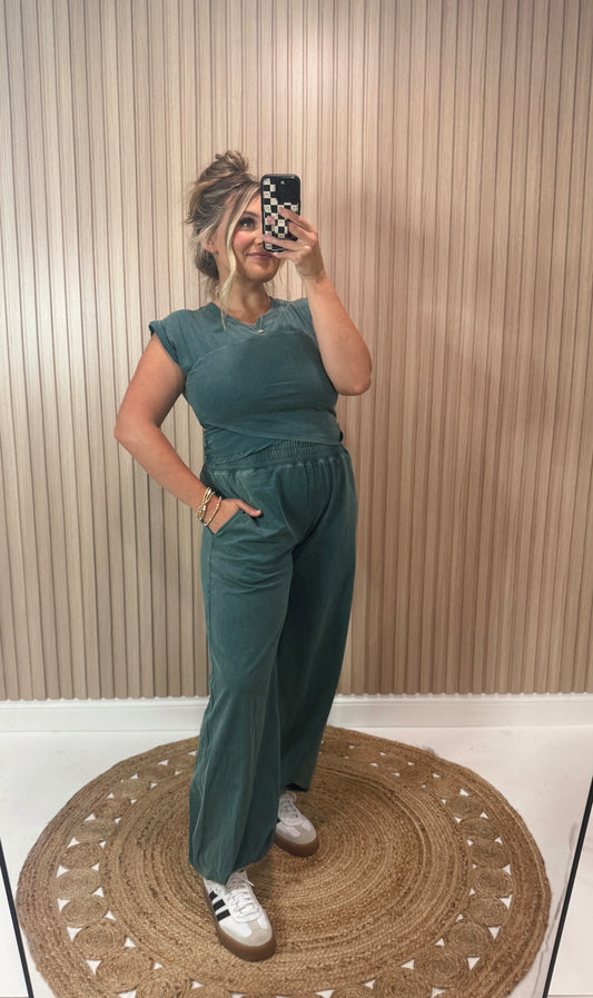 GRACIE ACID WASH SET TEAL