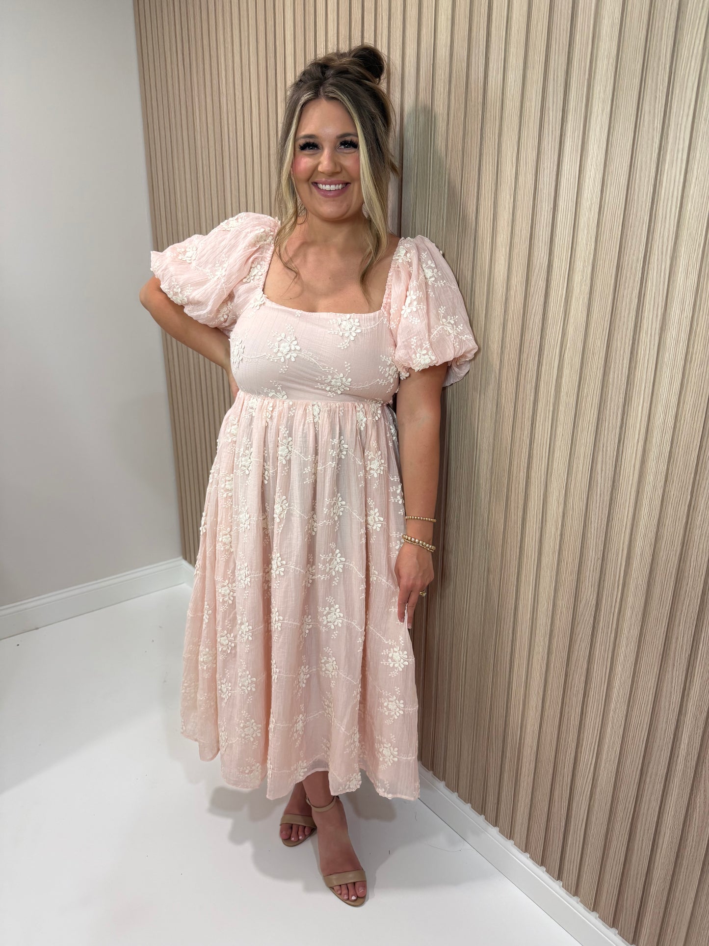 FRANKIE FLORAL APPLIQUÉ DRESS