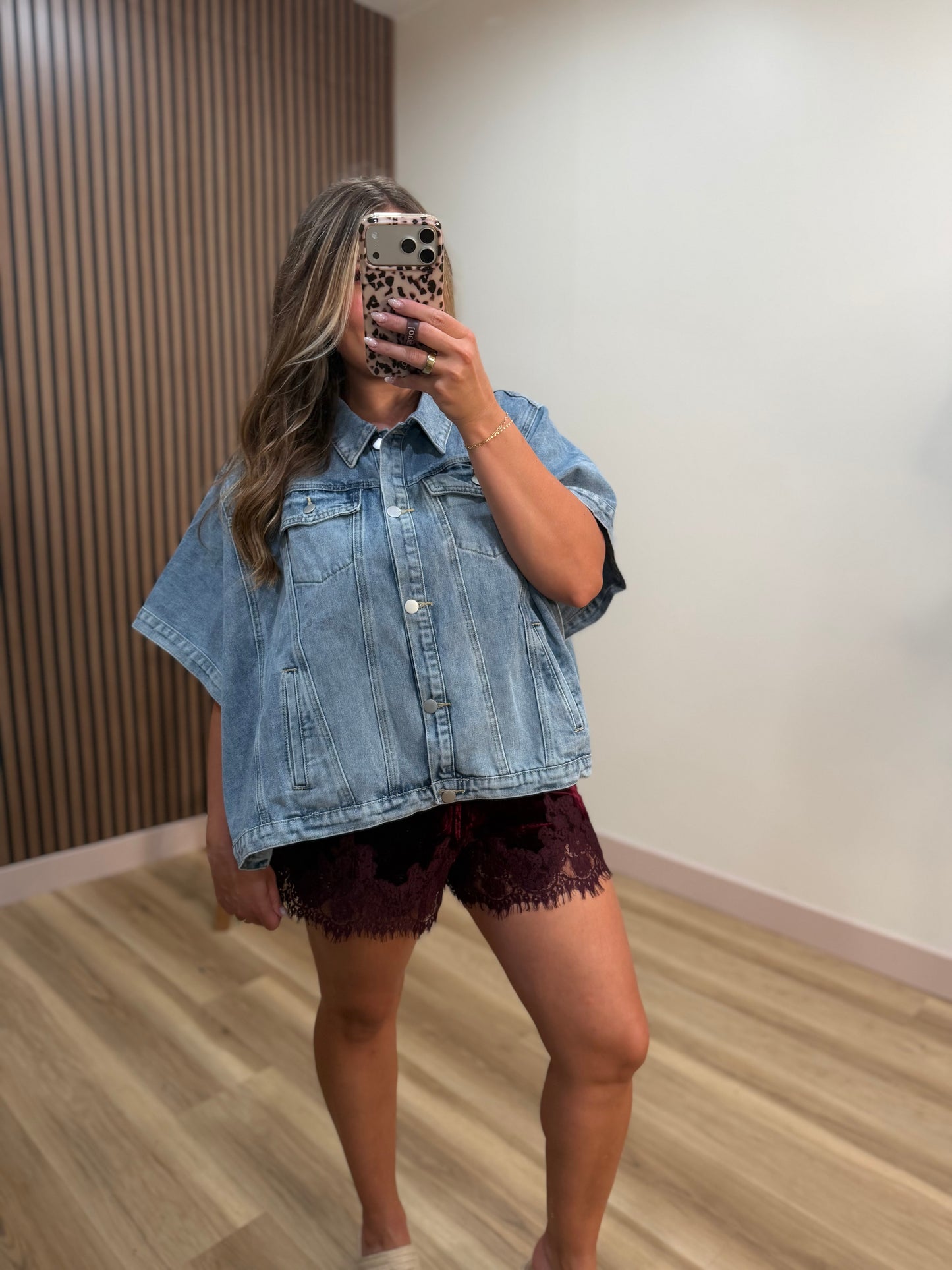 MULBERRY VELVET LACE TRIM SHORT