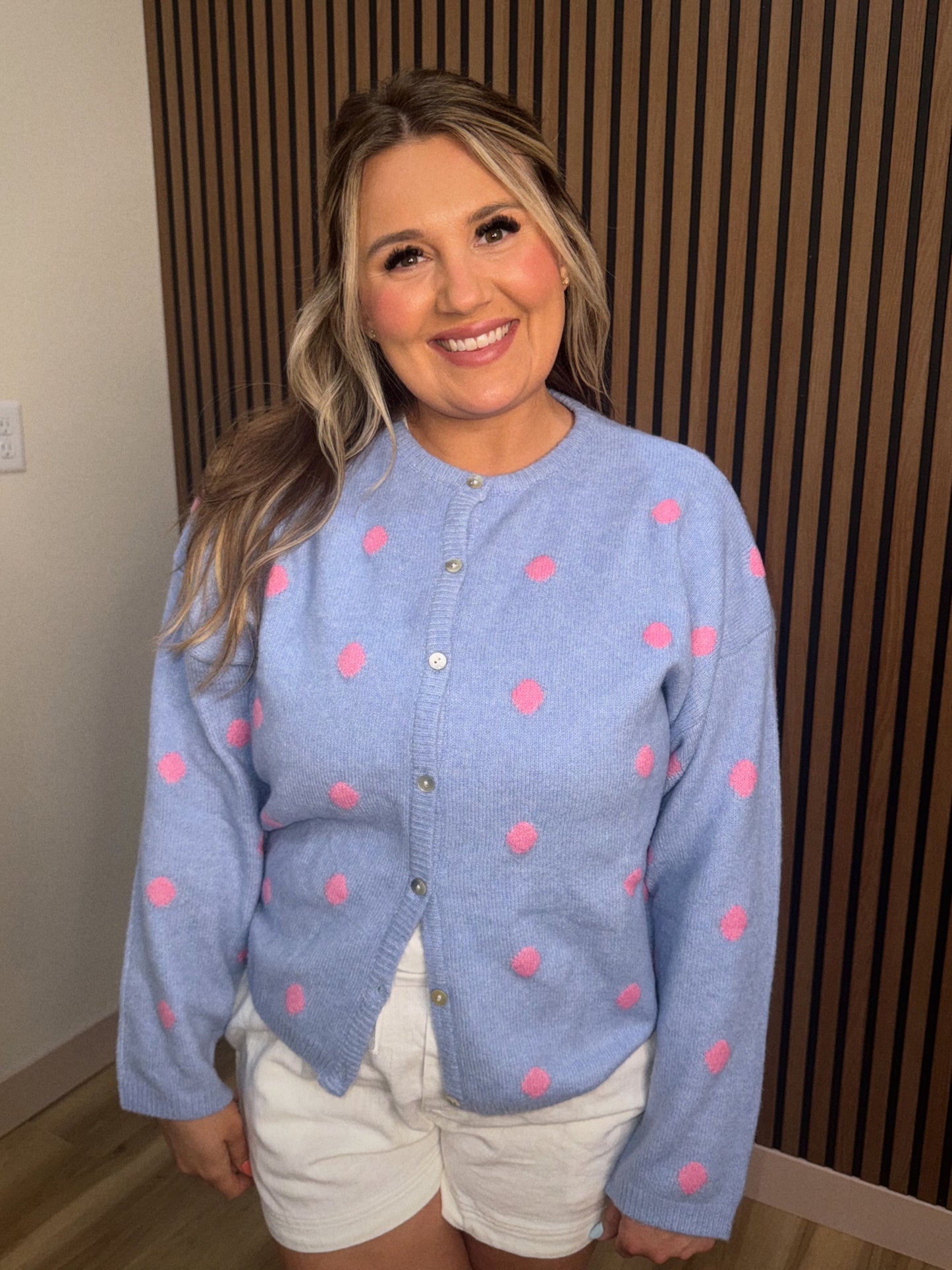 PERRY POLKA DOT CARDI